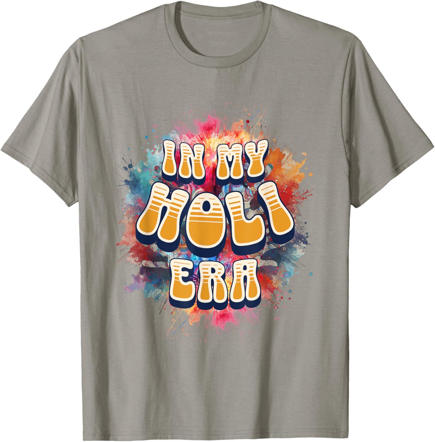 In My Holi Era Retro Groovy Colors Women's T-Shirt for Holi Festival - 15