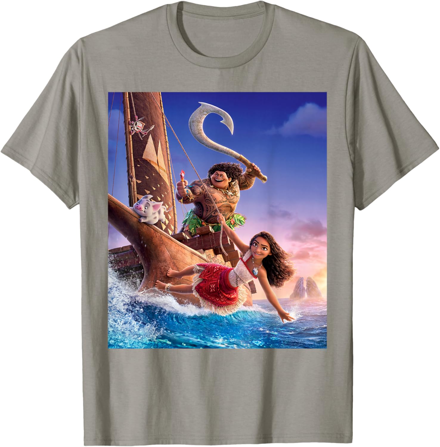 Disney Moana Adventure T-Shirt with Maui and Friends for Kids and Adults - 13