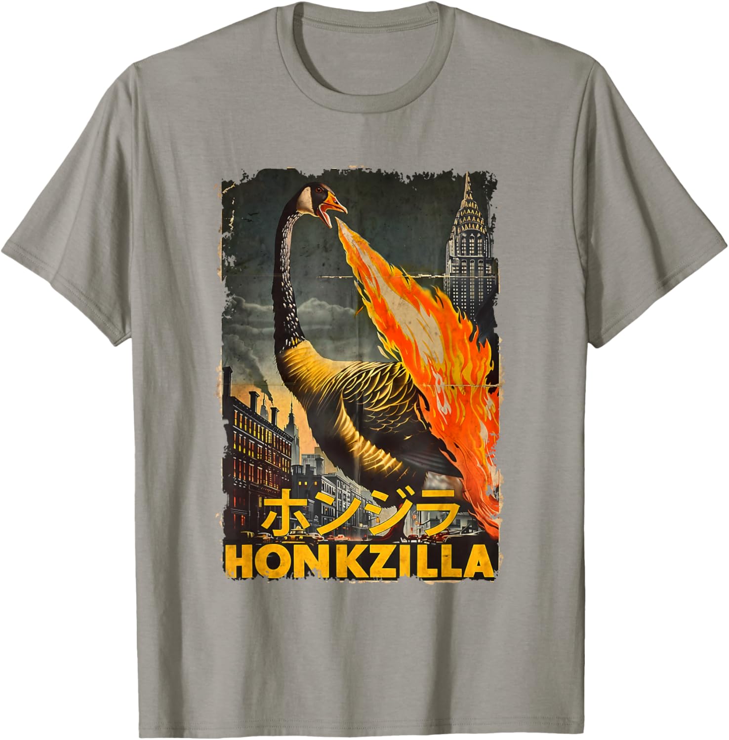 Vintage Honkzilla Silly Goose Catzilla T-Shirt for Fun, Quirky Style - 19
