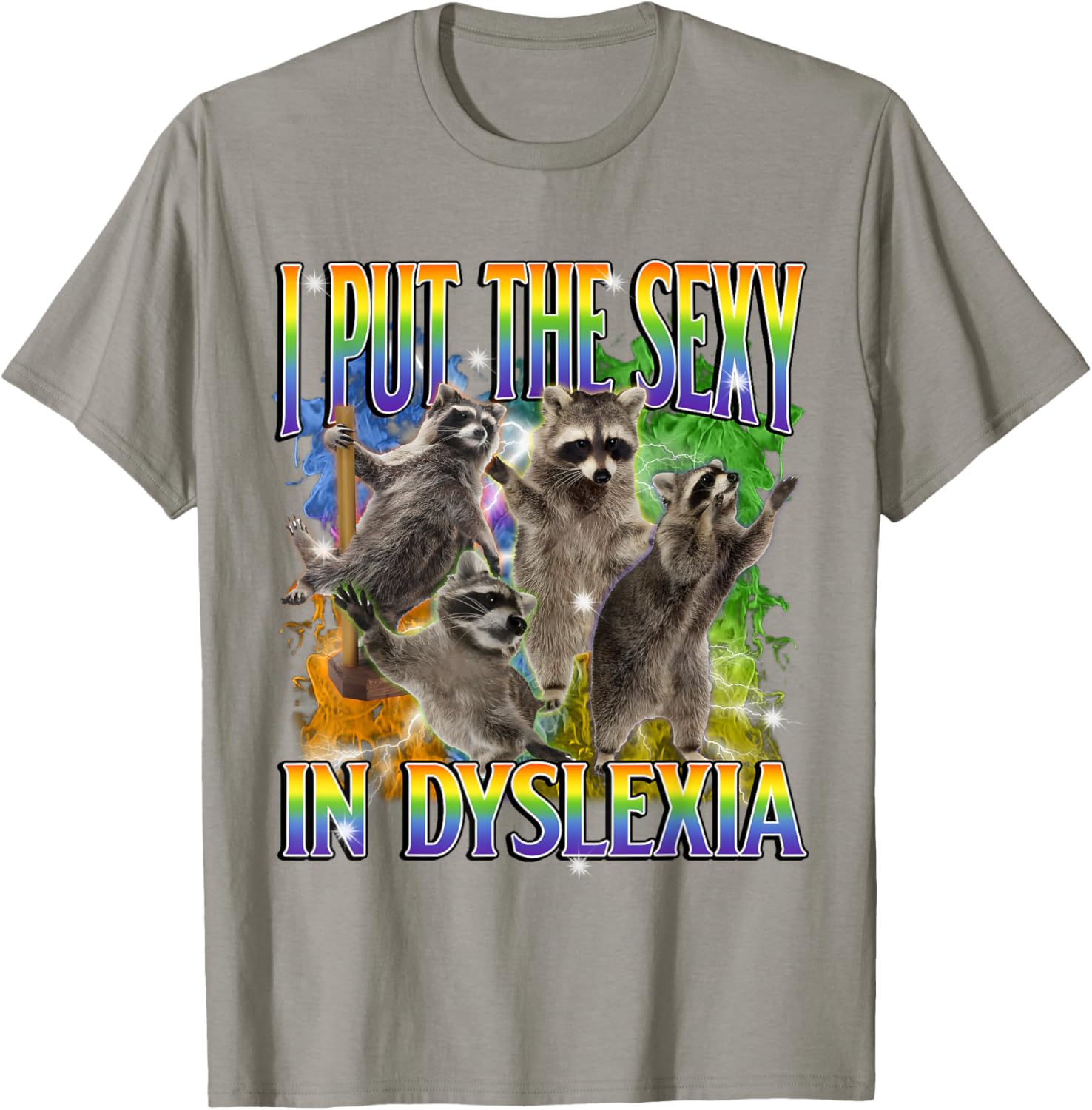Funny Dyslexia Raccoon Meme T-Shirt – Unique and Unhinged Style - 7