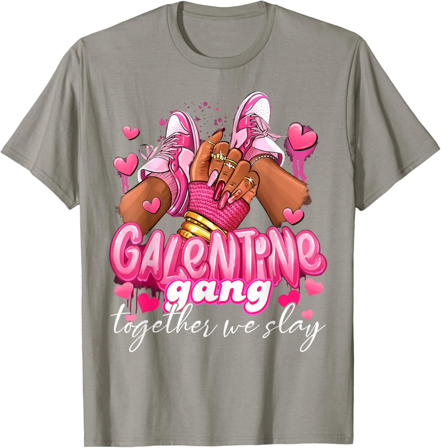 Women Galentine Gang Together We Slay Valentine's Day T-Shirt - 19