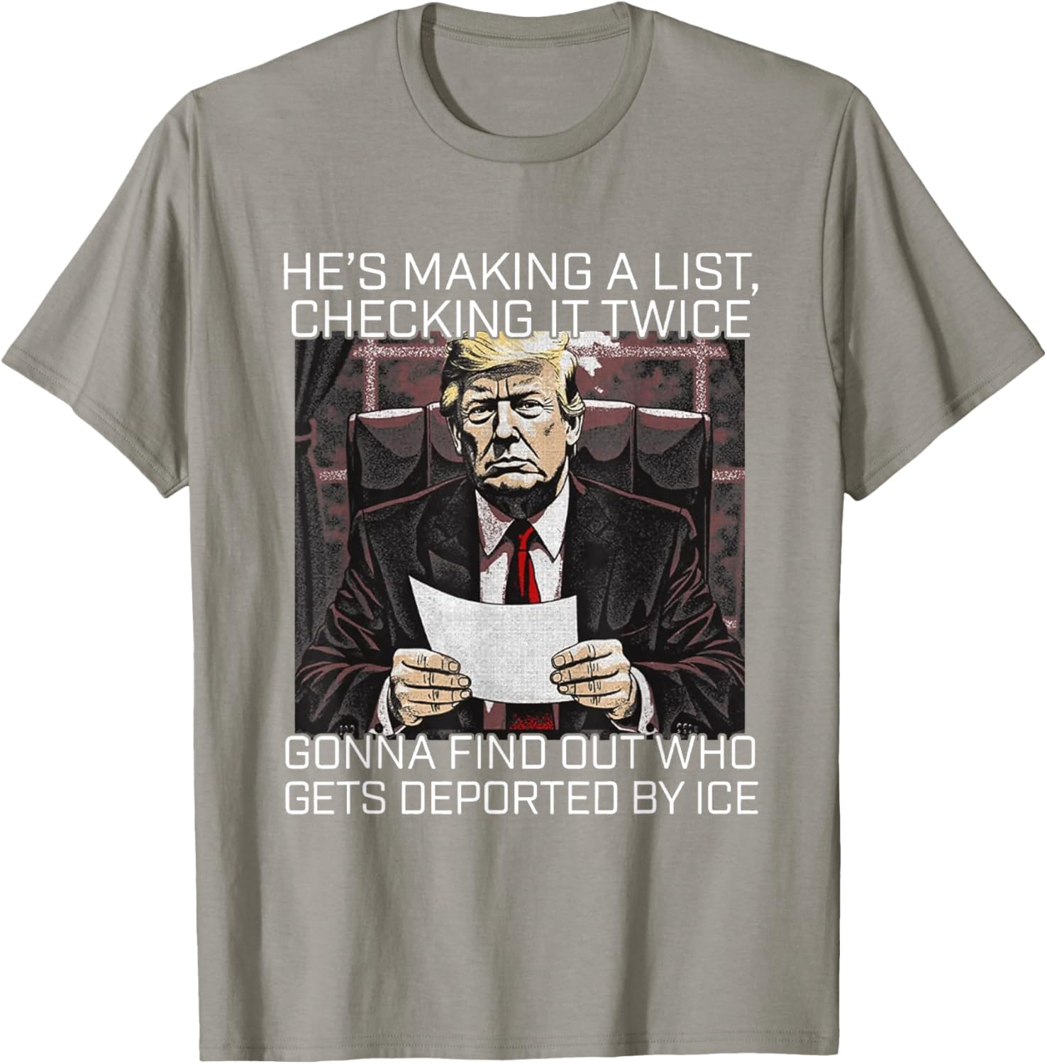 He's Making A List Checking It Twice T-Shirt for Christmas Cheer - 12