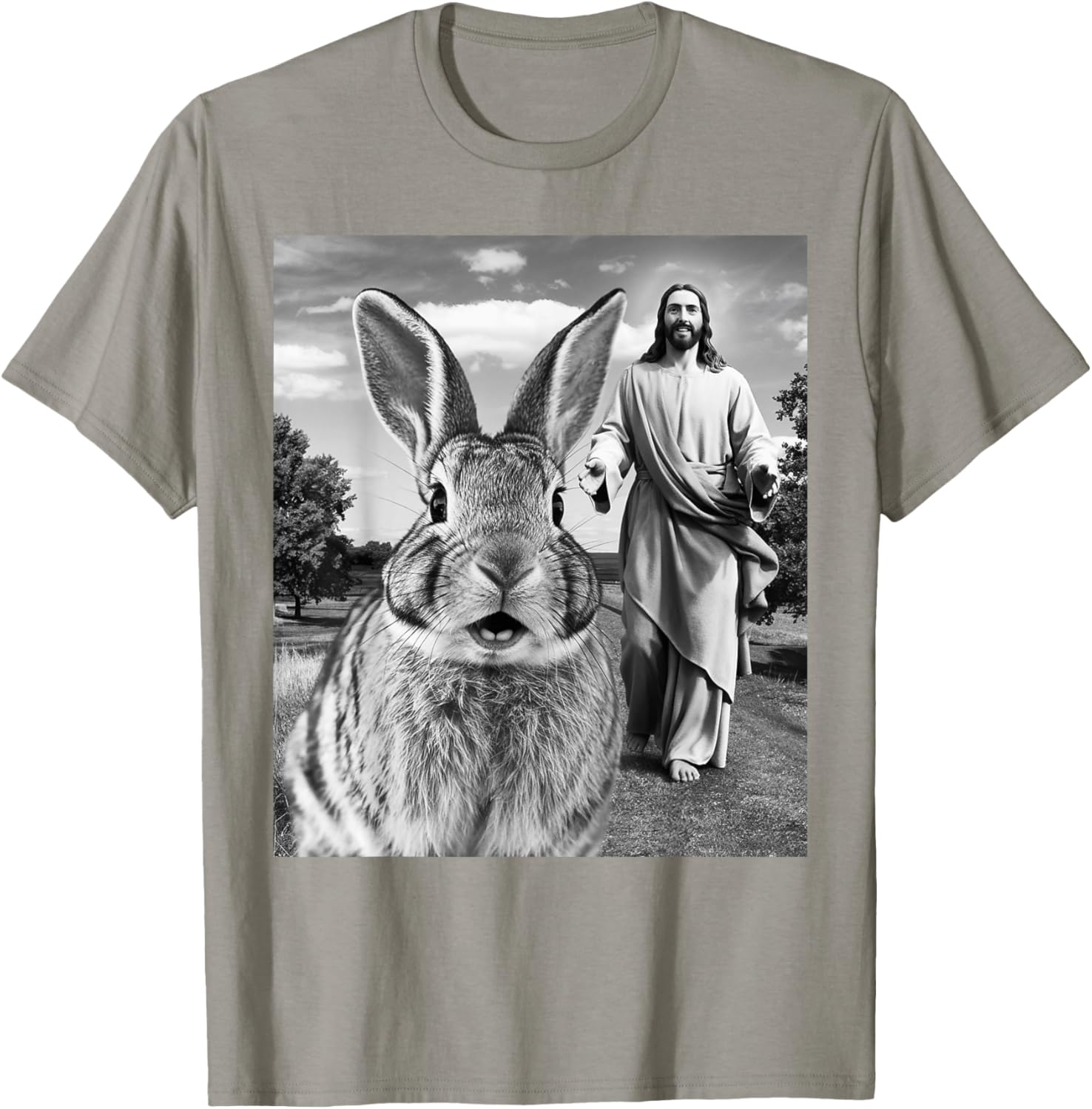 Happy Easter Bunny Selfie T-Shirt for Men Women Kids Fun Christian Style - 17
