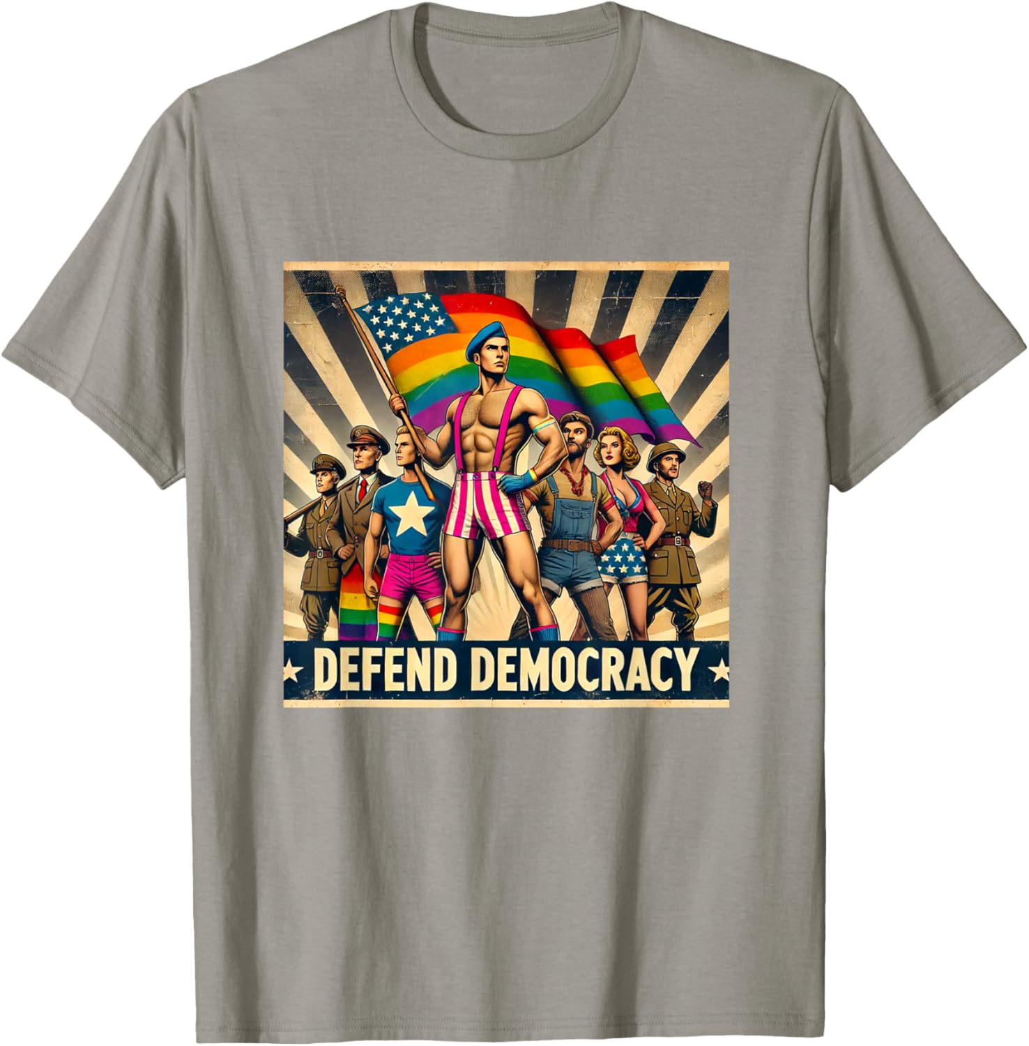 LGBTQ Defend Democracy T-Shirt - Bold Statement Tee for Allies and Activists - 16