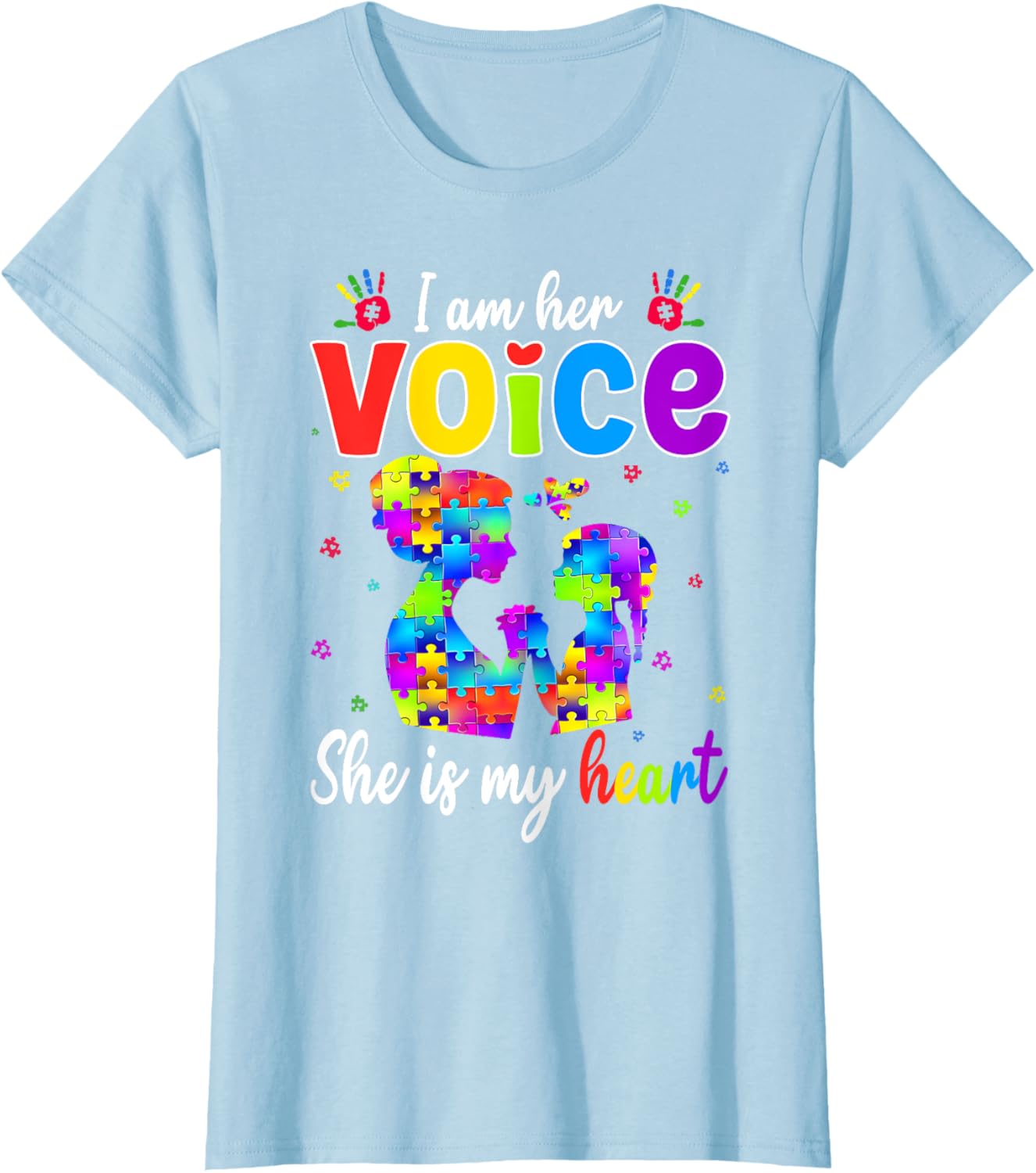 Autism Mom I'm Her Voice She Is My Heart T-Shirt for Proud Mothers - 12