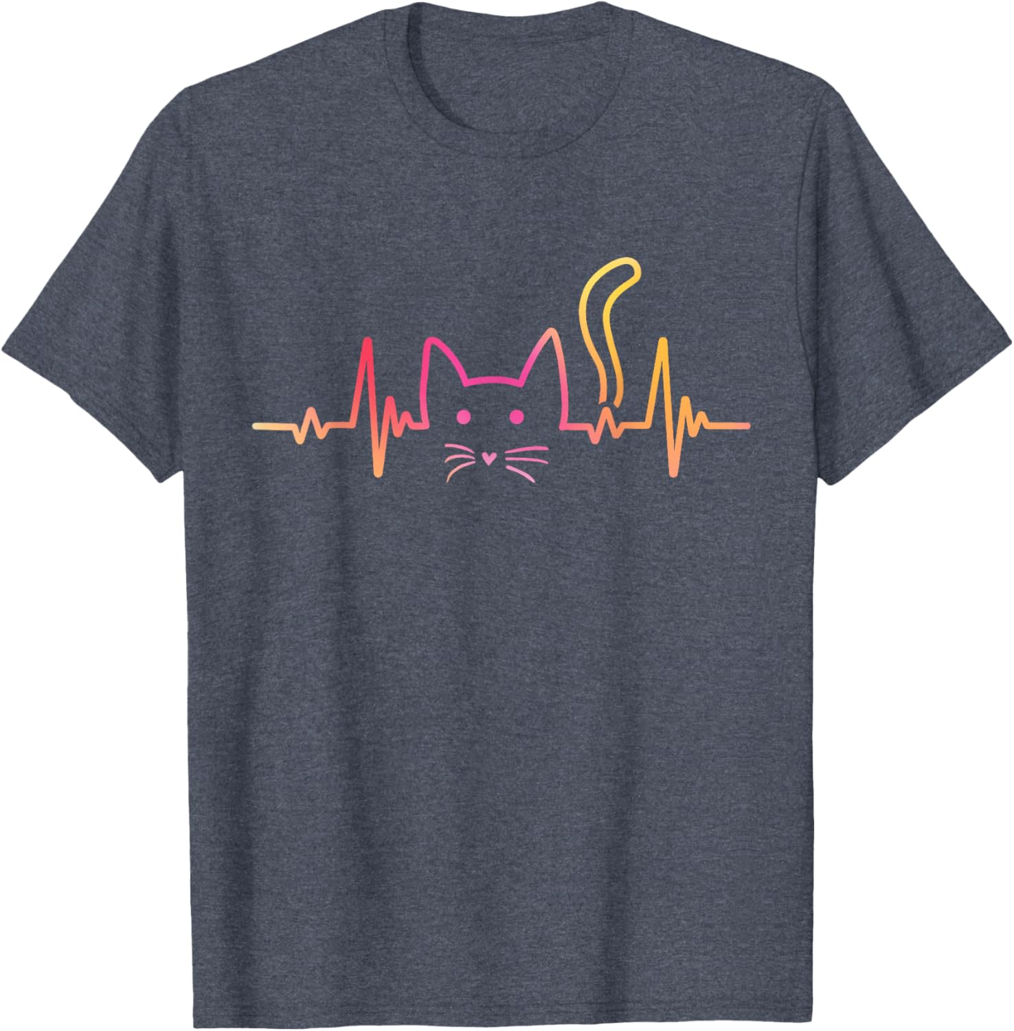 Fluffy Paws and Cuddles Heartbeat Cat Lover T-Shirt for Men and Women - 12