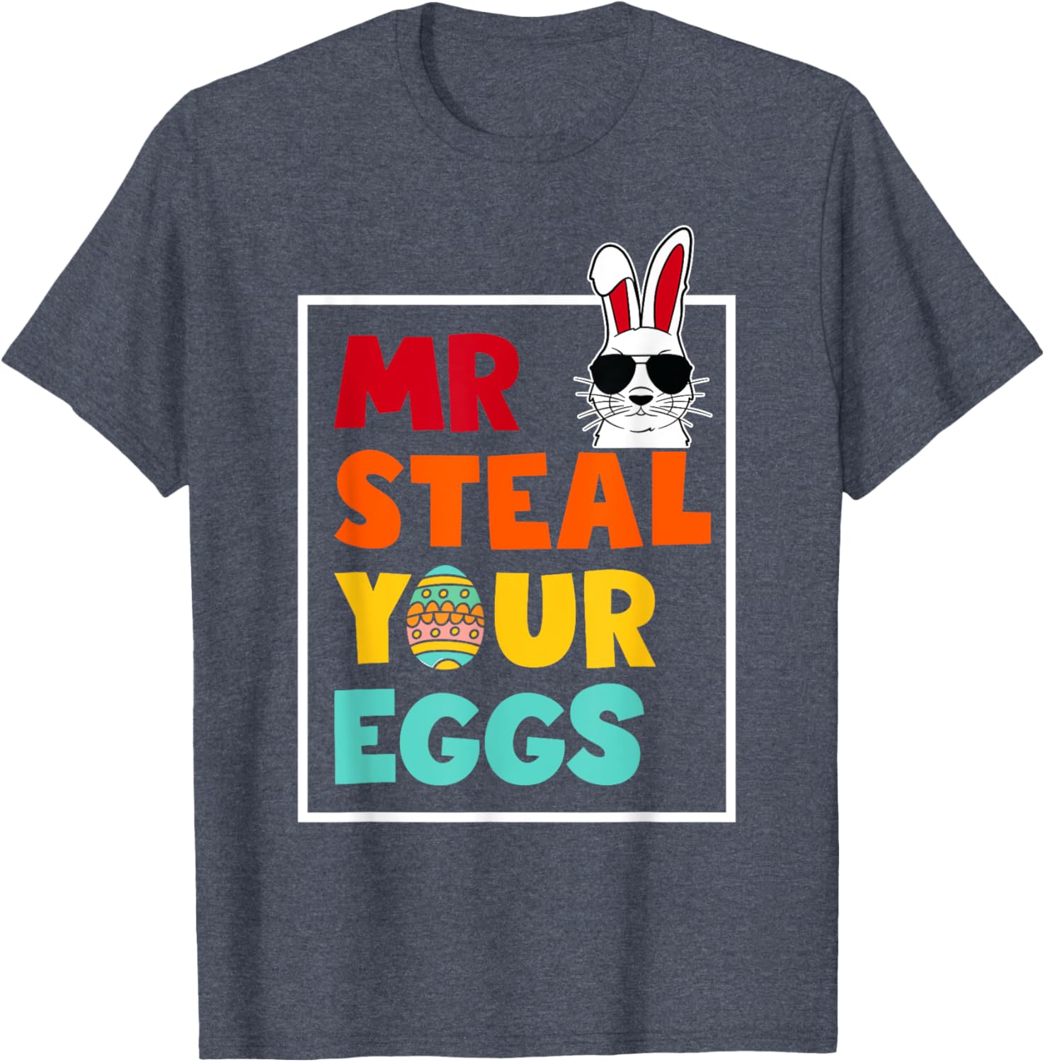 Funny Mr Steal Your Eggs Bunny T-Shirt for Toddlers - Easter Spring Style - 7