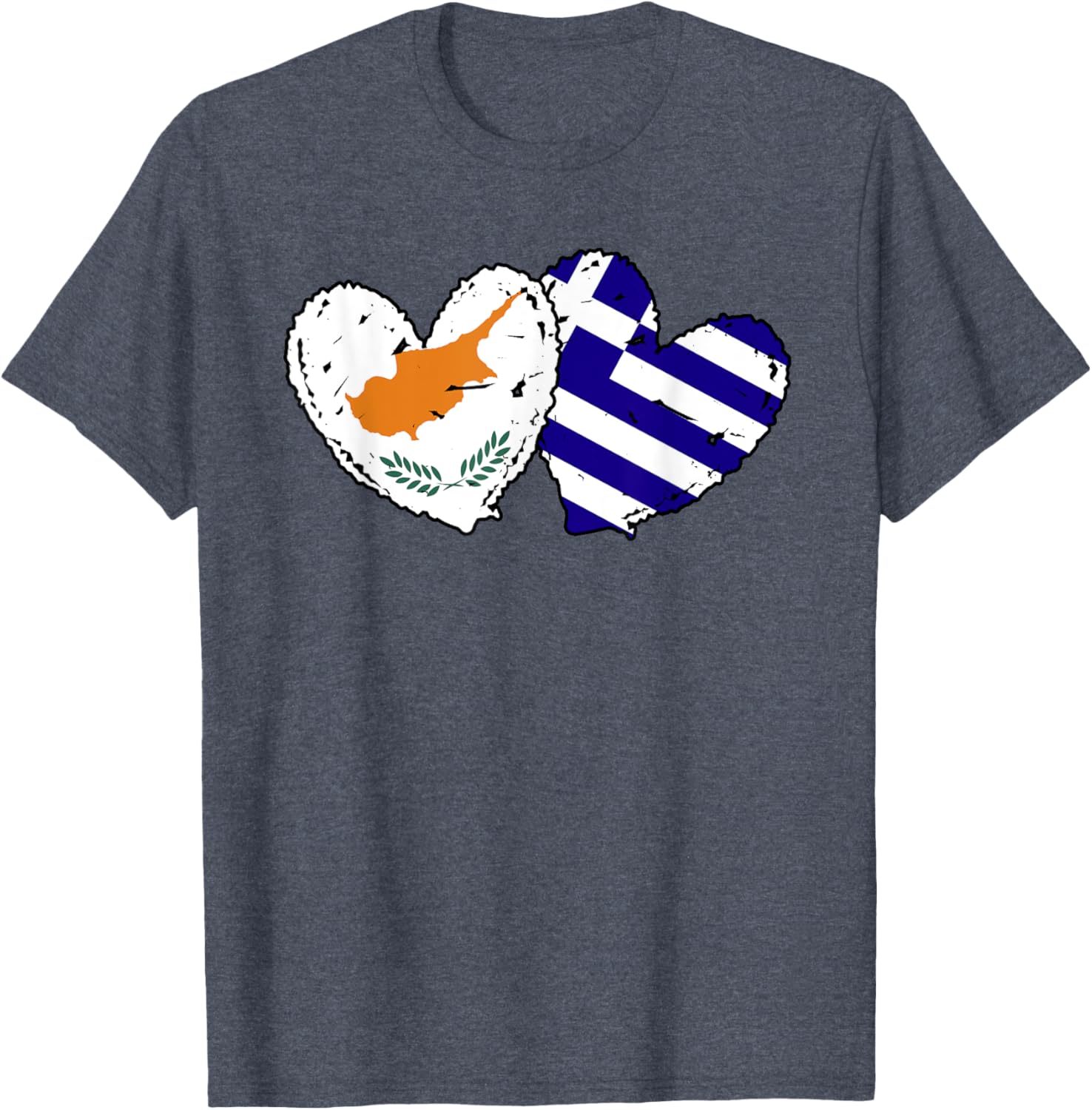 Cyprus Greece Heart Flag T-Shirt for Cypriot Greek Ancestry Lovers - 13