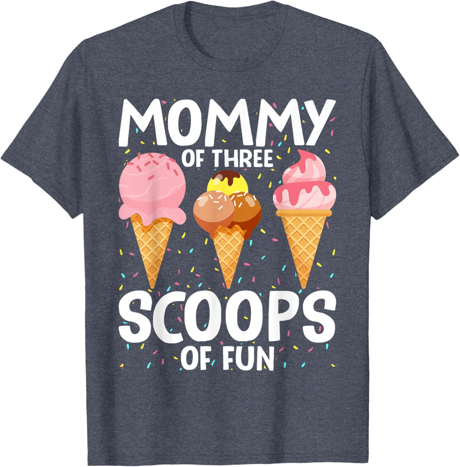 Mommy Mom Ice Cream Birthday T-Shirt for Three Scoops of Fun - 2