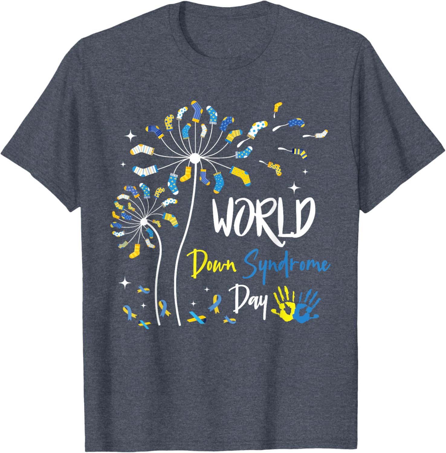 Rock Your Socks Down Syndrome Day Dandelion Awareness T-Shirt - 2