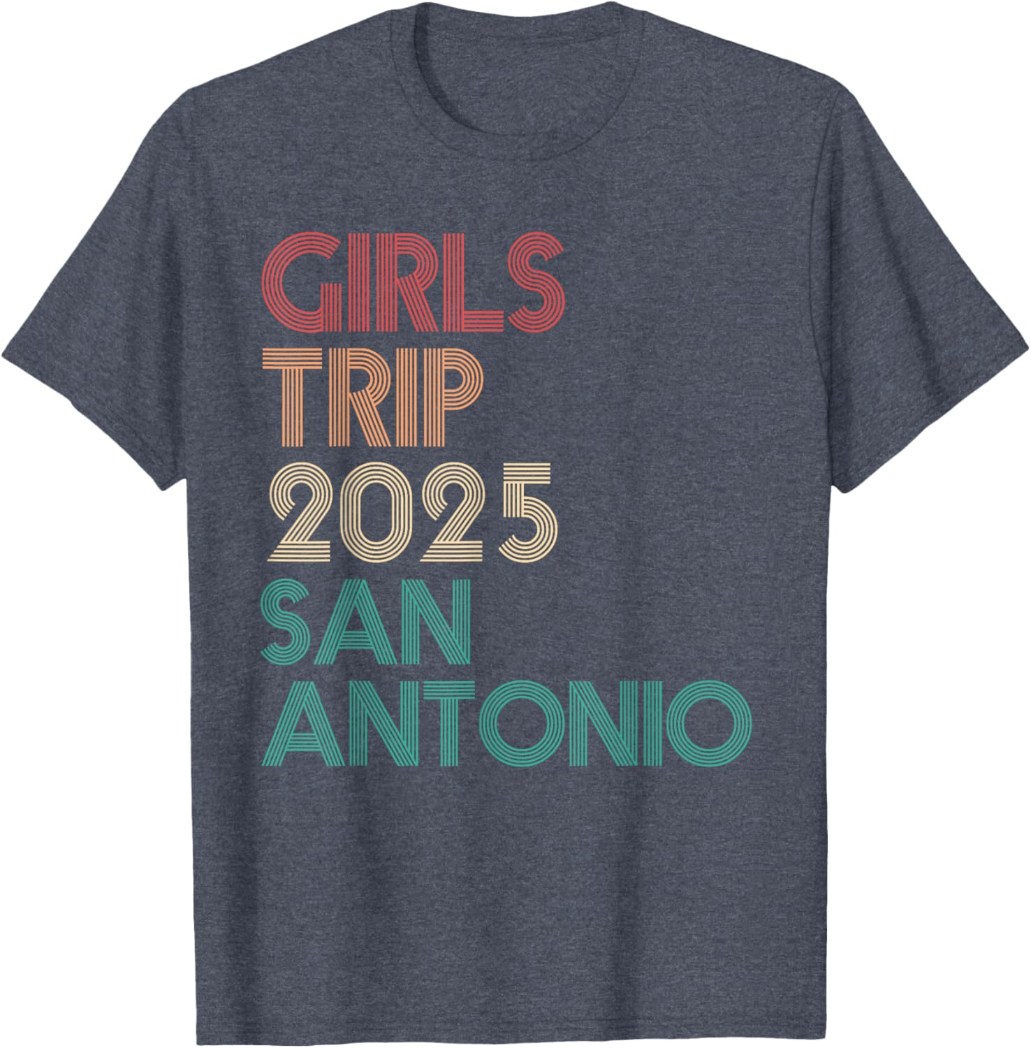 Girls Trip San Antonio Texas 2025 Retro Summer Vacation T-Shirt - 1
