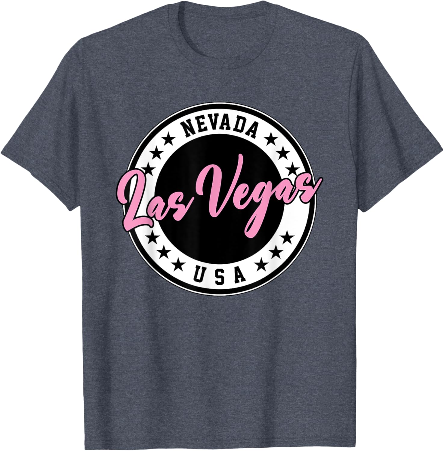Las Vegas Nevada Pink Script Circle T-Shirt for Fun Fashion Lovers - 15
