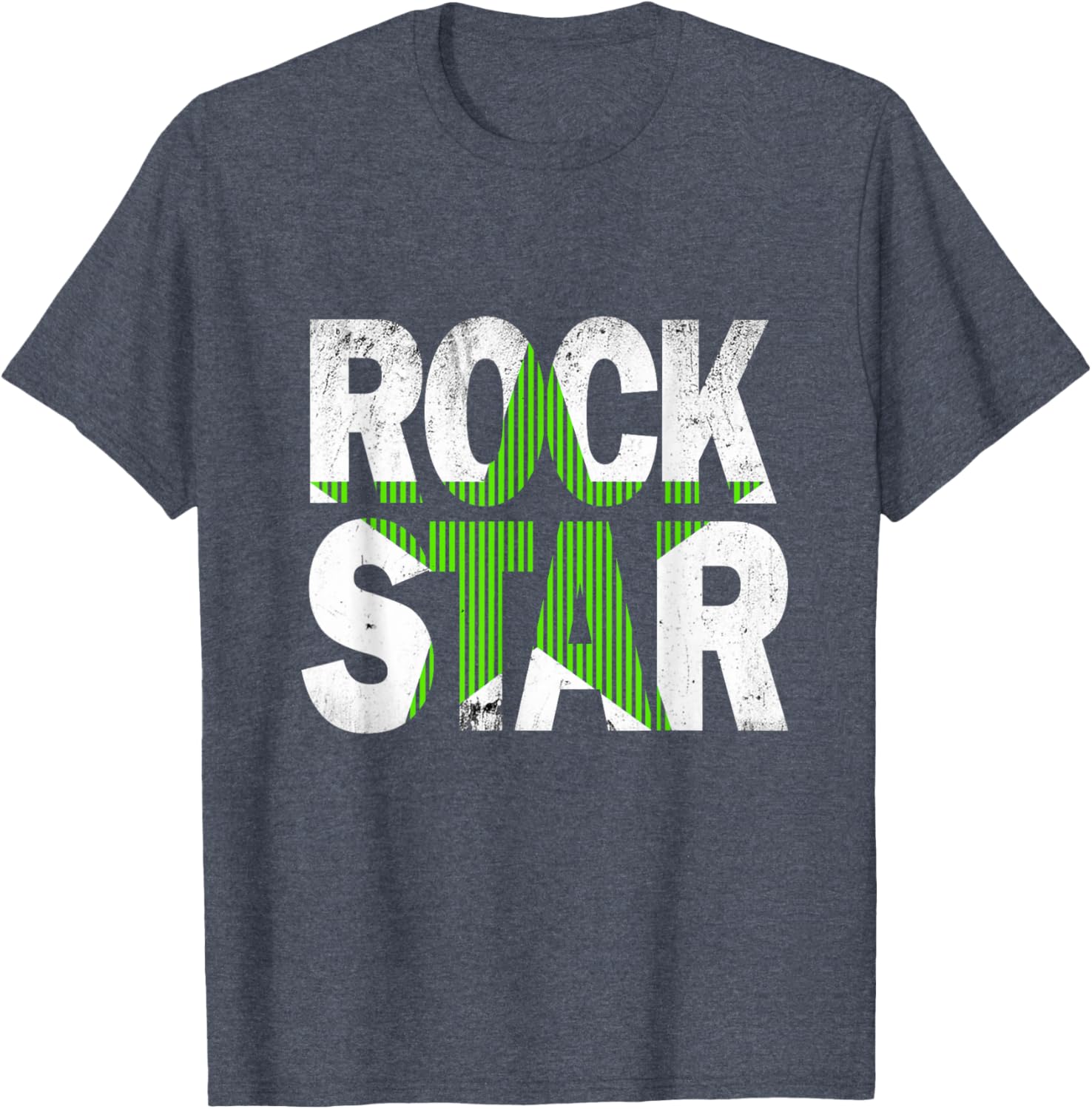 Green Rock Star Distressed Graphic T-Shirt for Trendy Casual Wear - 26