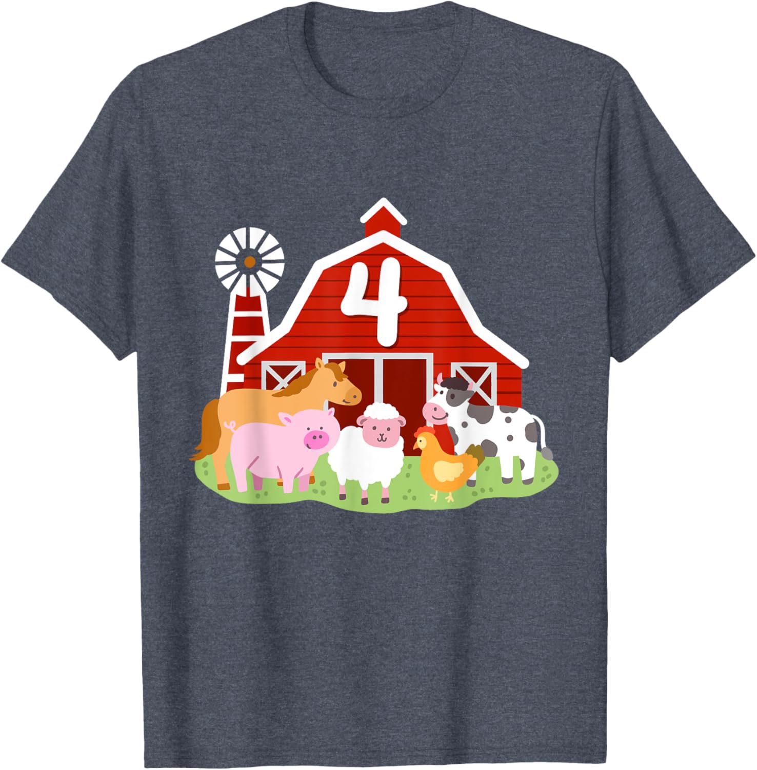 Adorable 4th Birthday Farm Animals T-Shirt for Boys Toddler Party Fun - 14
