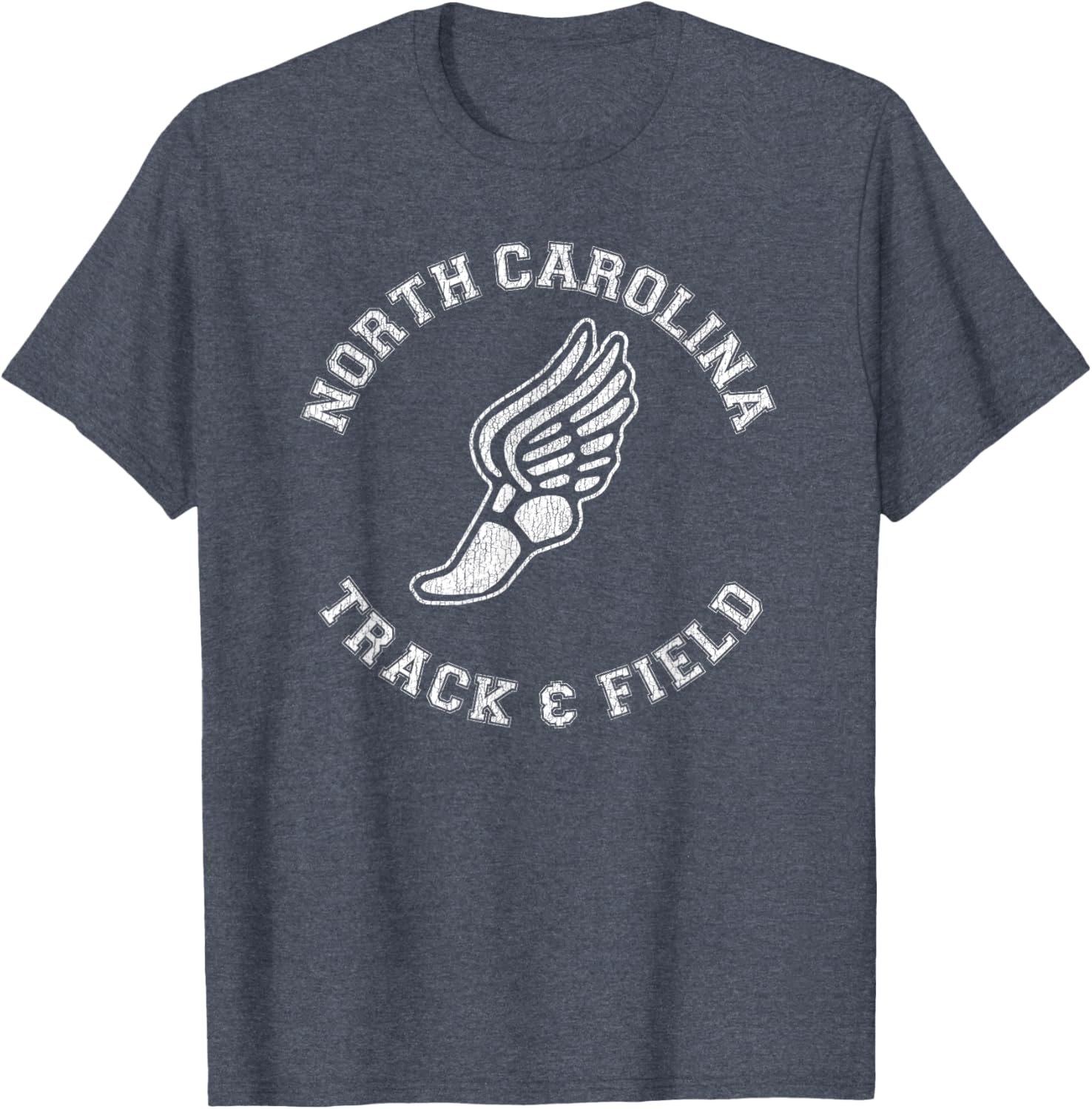 North Carolina Vintage 80s Track & Field Distressed T-Shirt for Fans - 17