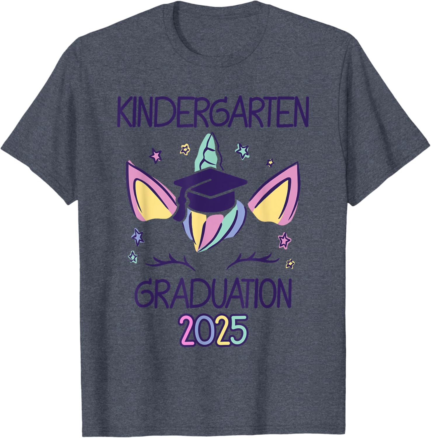 Adorable Unicorn Kindergarten Graduation 2025 T-Shirt for Kids - 15
