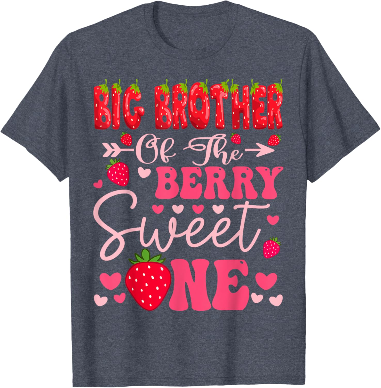 Big Brother Berry Sweet Strawberry 1st Birthday T-Shirt for Kids - 2
