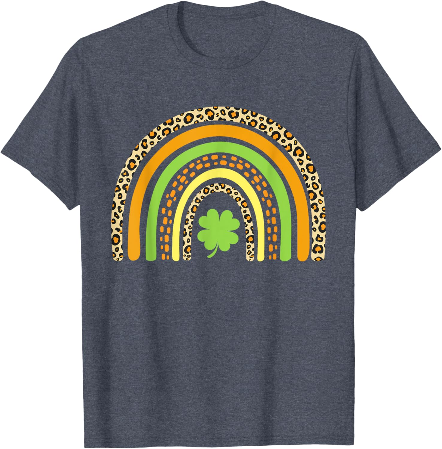 St Patrick's Day Leopard Rainbow Clover T-Shirt for Festive Fun - 21