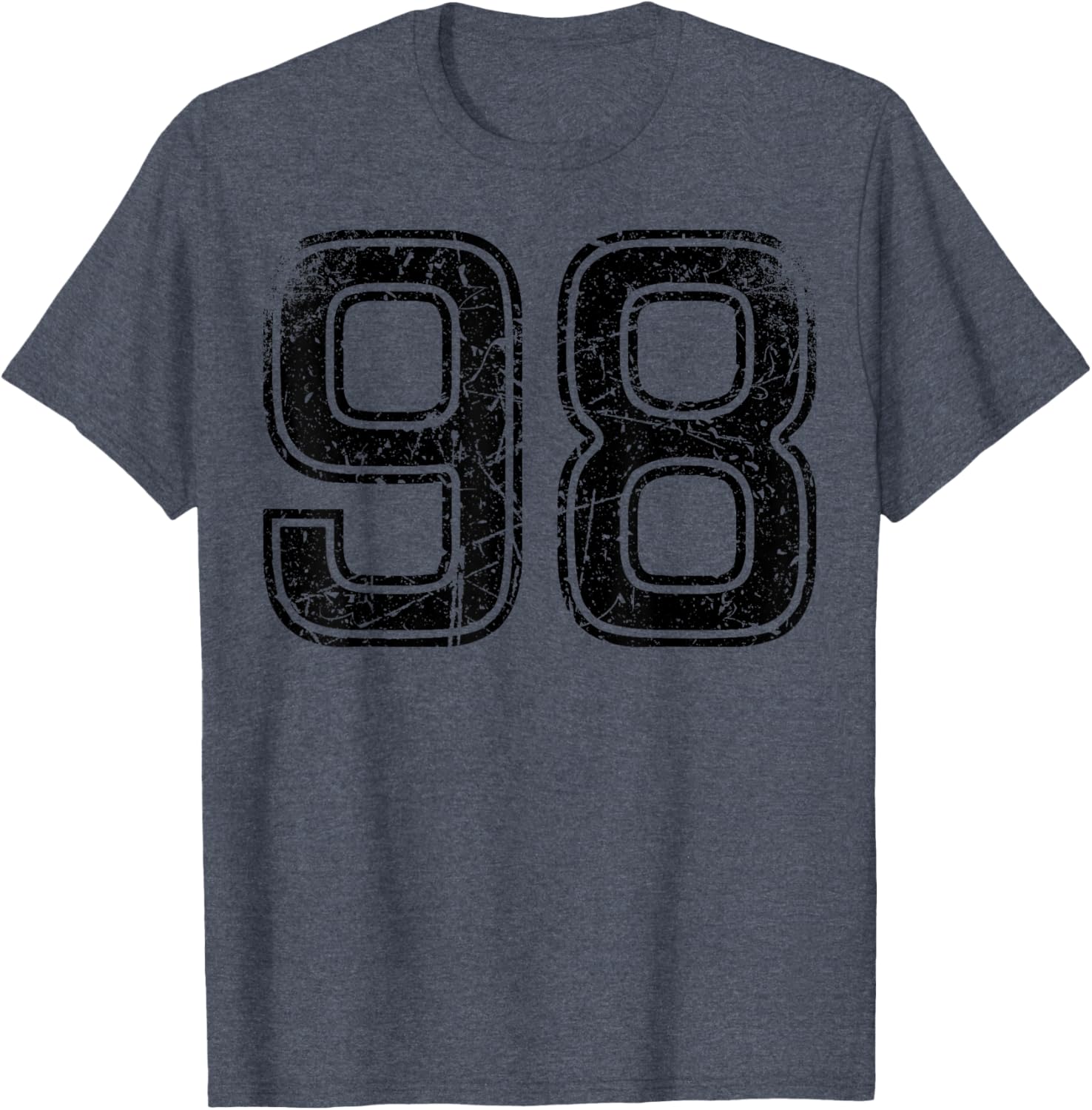 Vintage Black Sport T-Shirt with Number 98 for Classic Athletic Style - 2