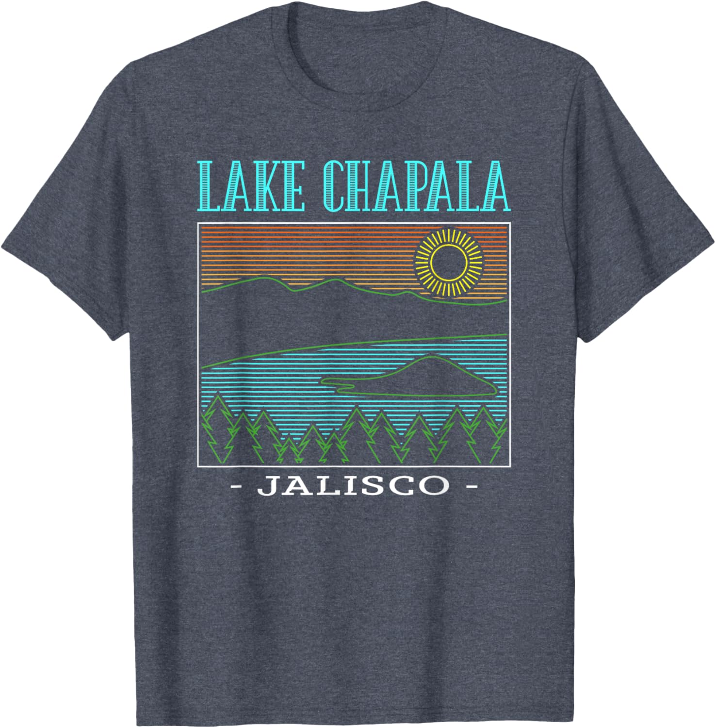 Lake Chapala Jalisco Mountains Vintage T-Shirt for Outdoor Lovers - 11