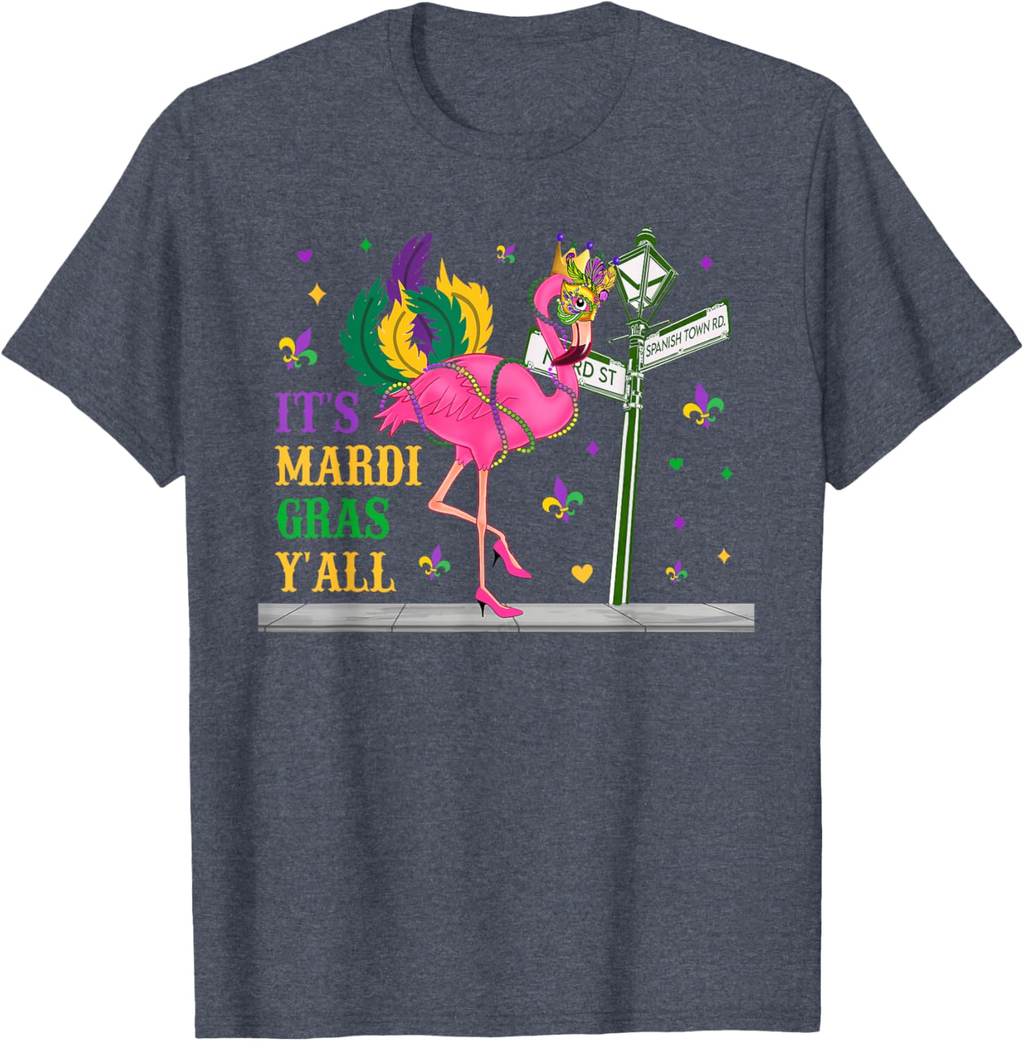 Mardi Gras Flamingo Costume T-Shirt for Girls and Women Fun Festive Wear - 9
