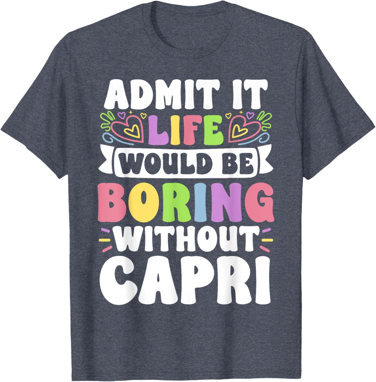 Funny Personalized Capri Family T-Shirt with Custom First Name Design - 19