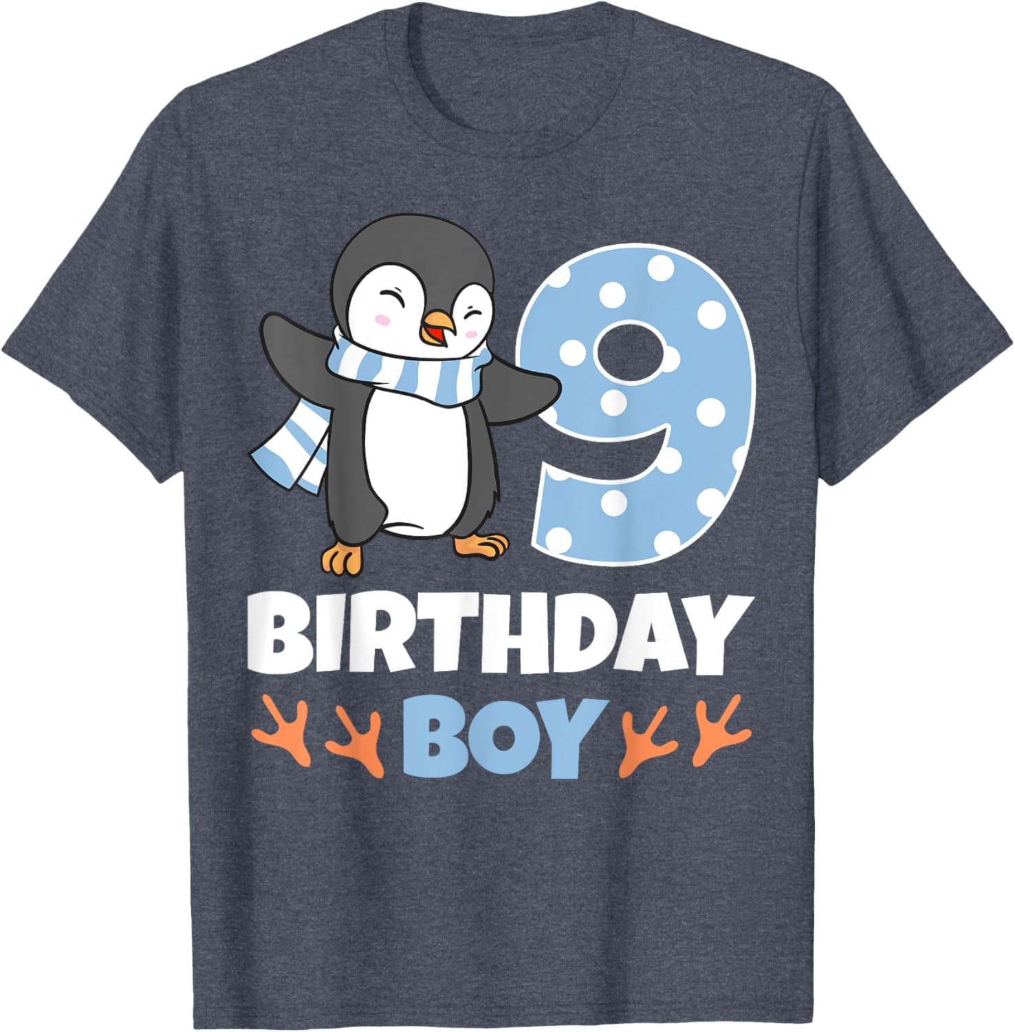 Penguin 9th Birthday Winter Theme T-Shirt for Boys Fun Celebration - 5