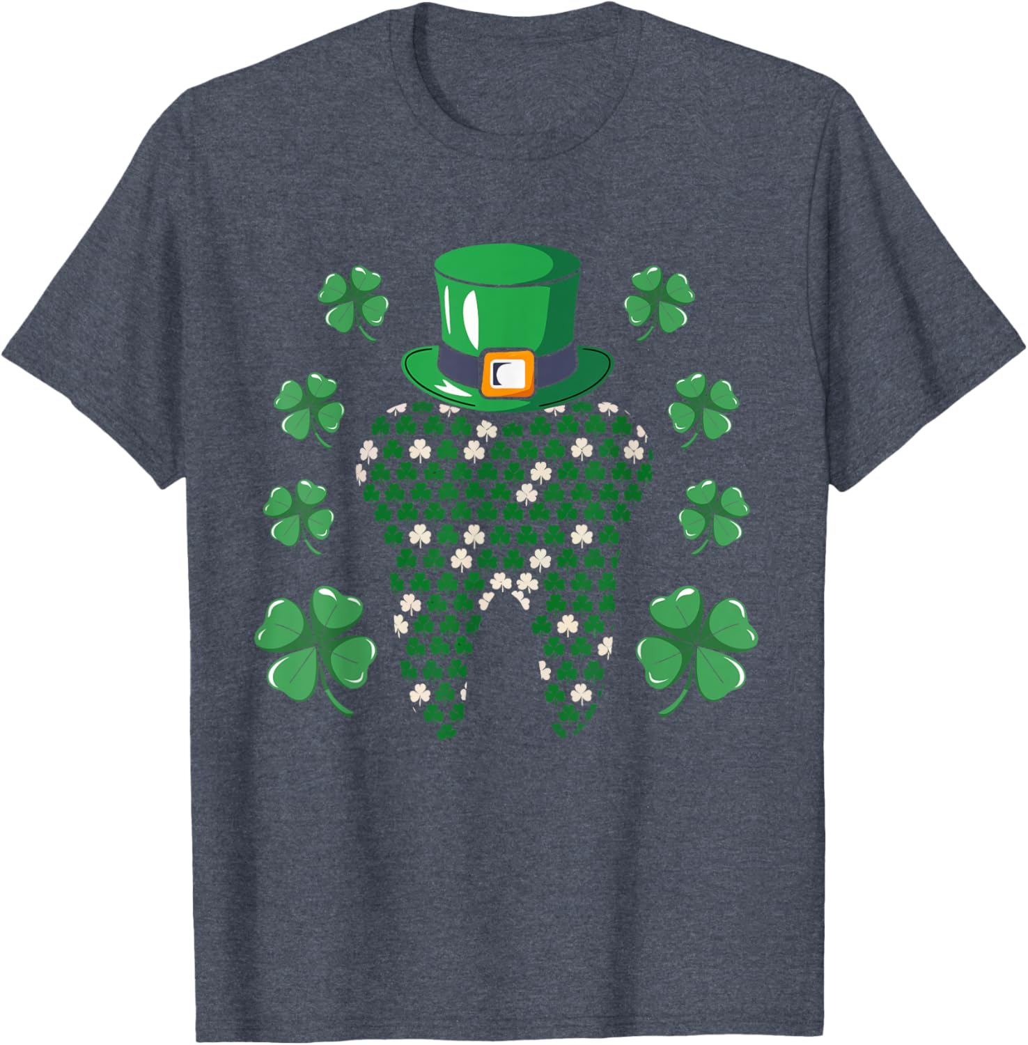 Tooth Leprechaun Hat St Patrick's Day Dentist T-Shirt for Men - 8