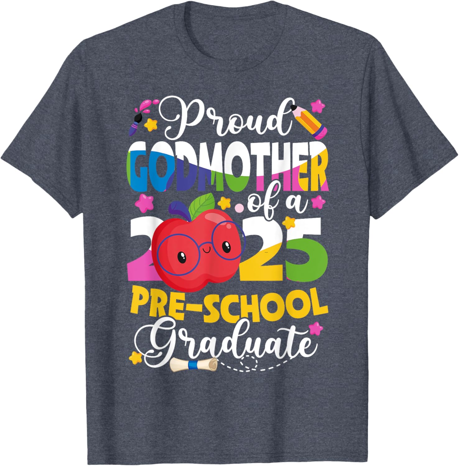Proud Godmother of 2025 Pre-K Graduate T-Shirt for Celebration Fun - 2