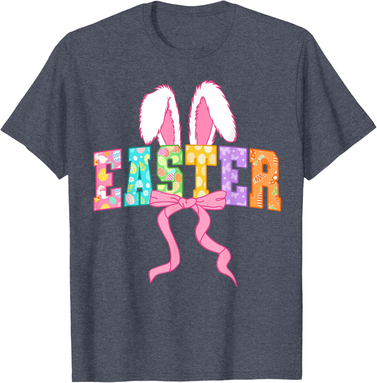 Happy Easter Coquette Bow Bunny Mama T-Shirt for Women and Girls - 12