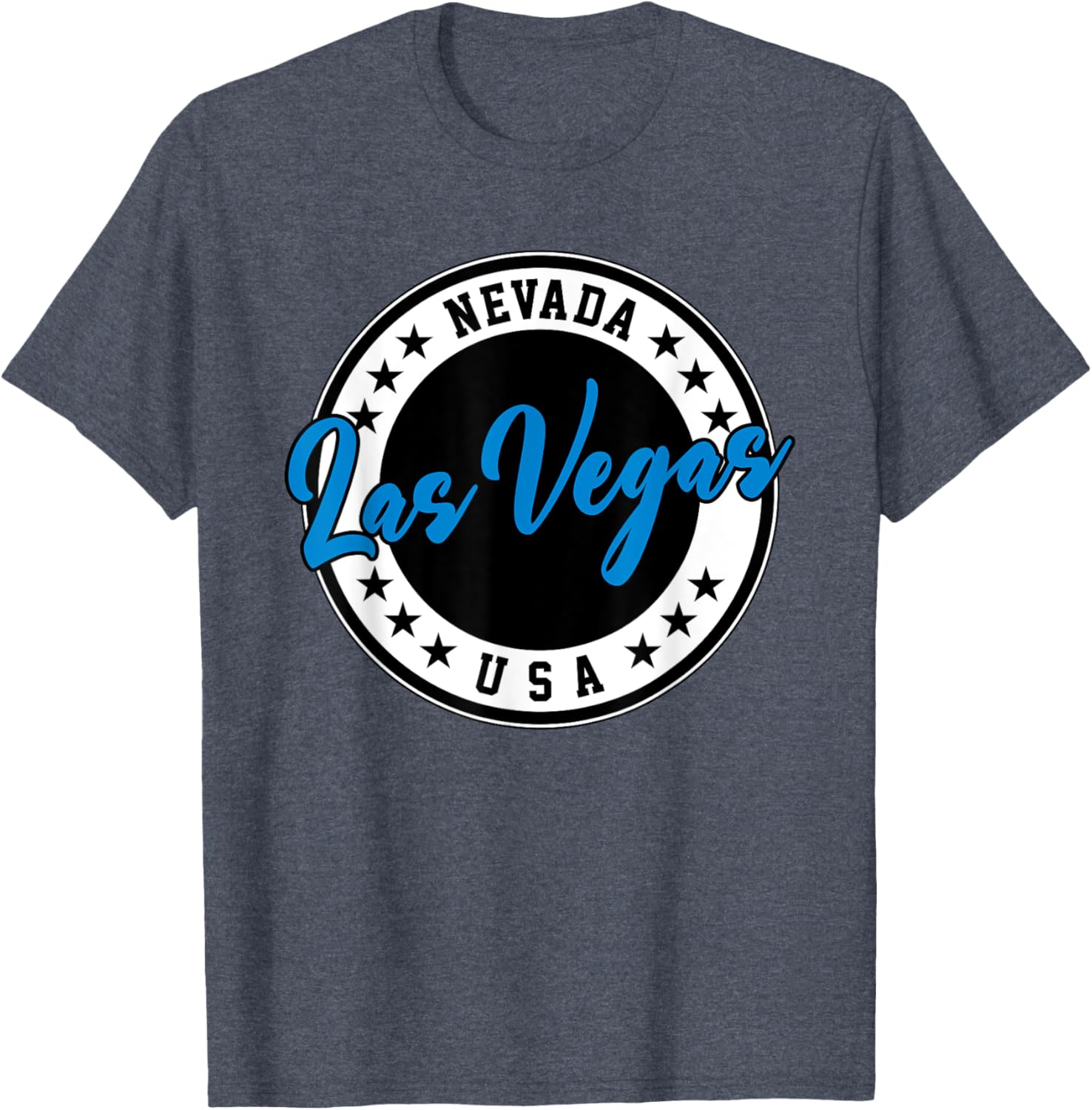Las Vegas Nevada Blue Circle Script T-Shirt for Casual Style Fans - 24