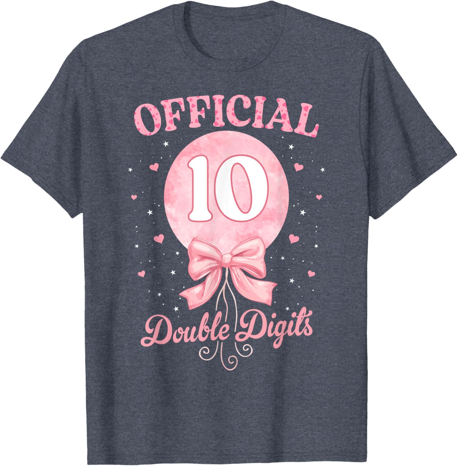 Pink Coquette Bow T-Shirt for 10 Year Old Birthday Girl Celebration - 17