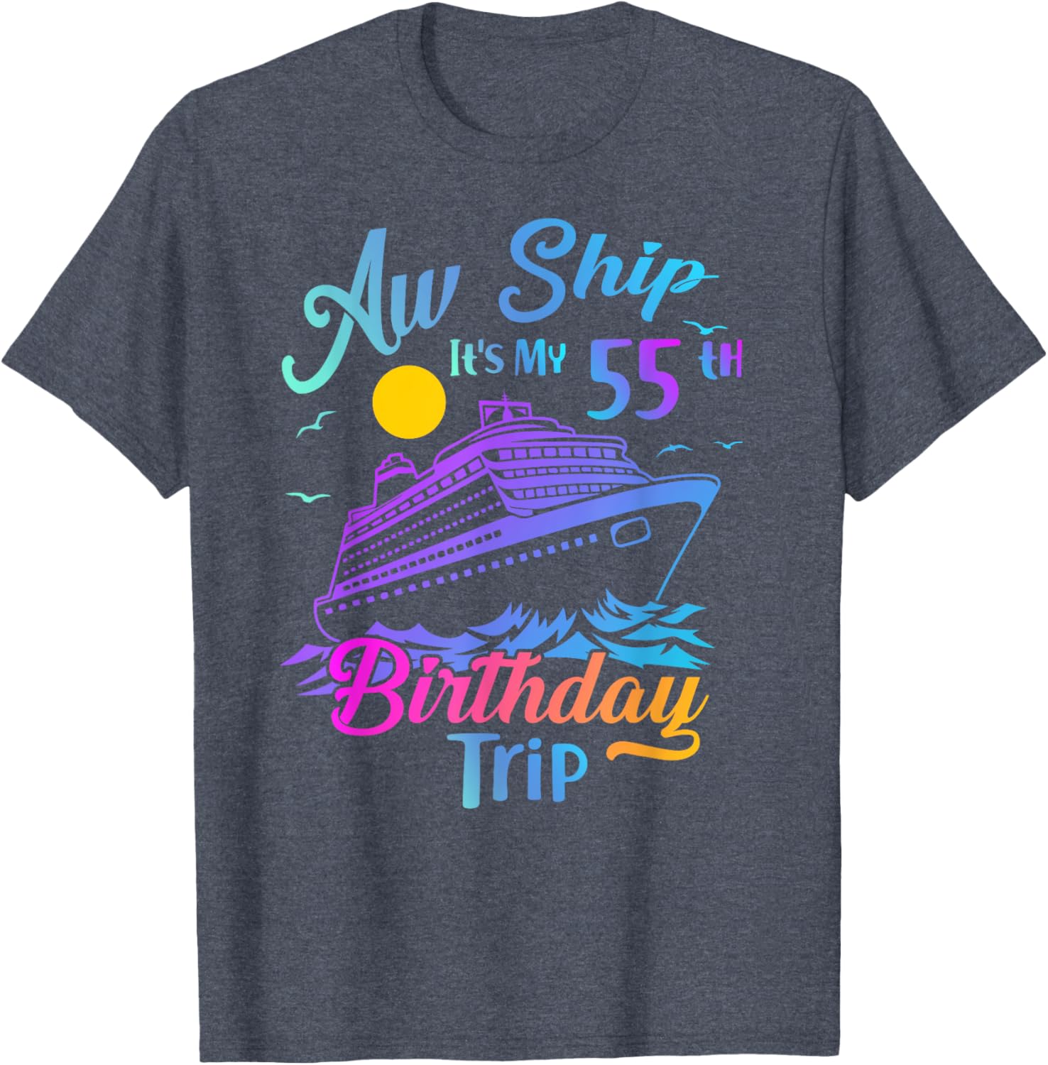 55th Birthday Cruise Vacation Party T-Shirt for Fun Celebrations - 10