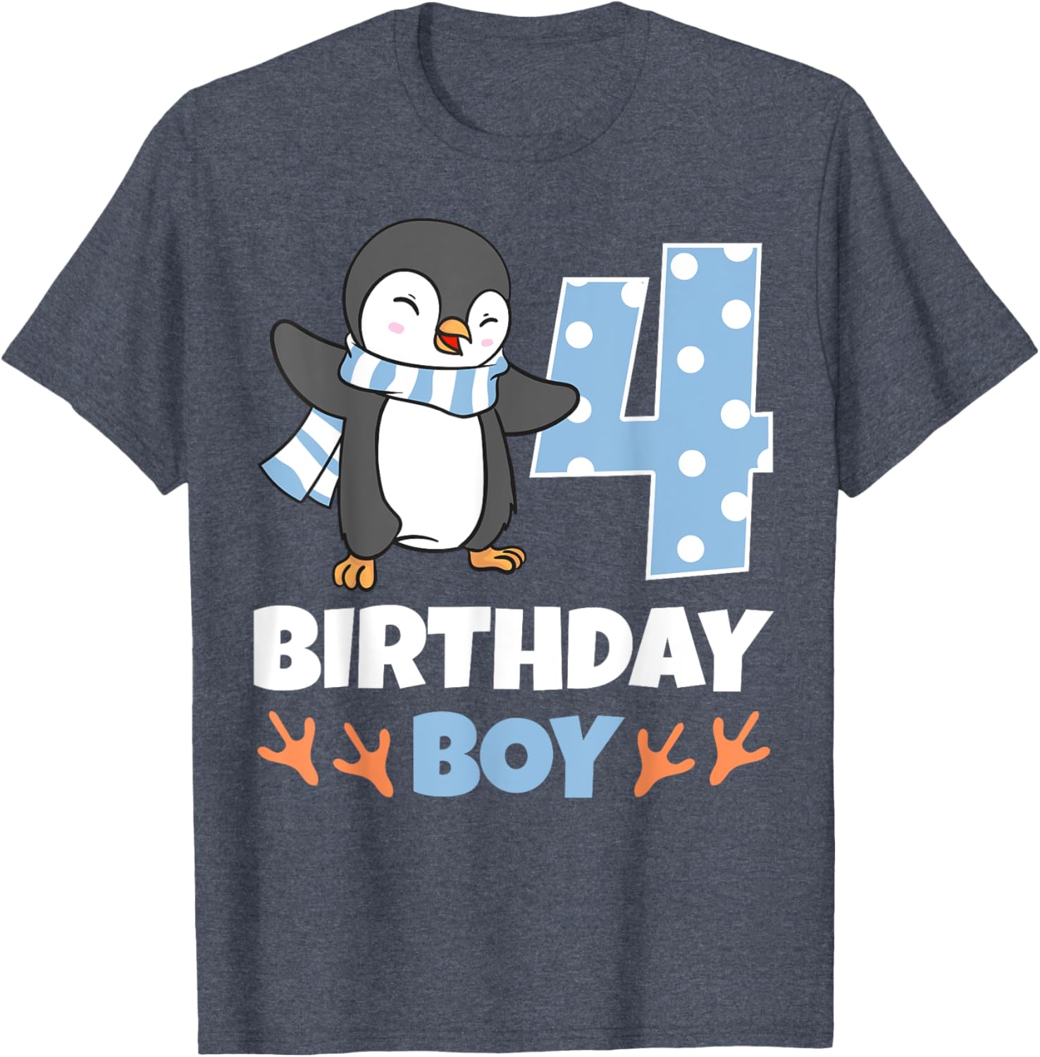 Adorable Penguin 4th Birthday Boy Winter Theme Party T-Shirt - 19