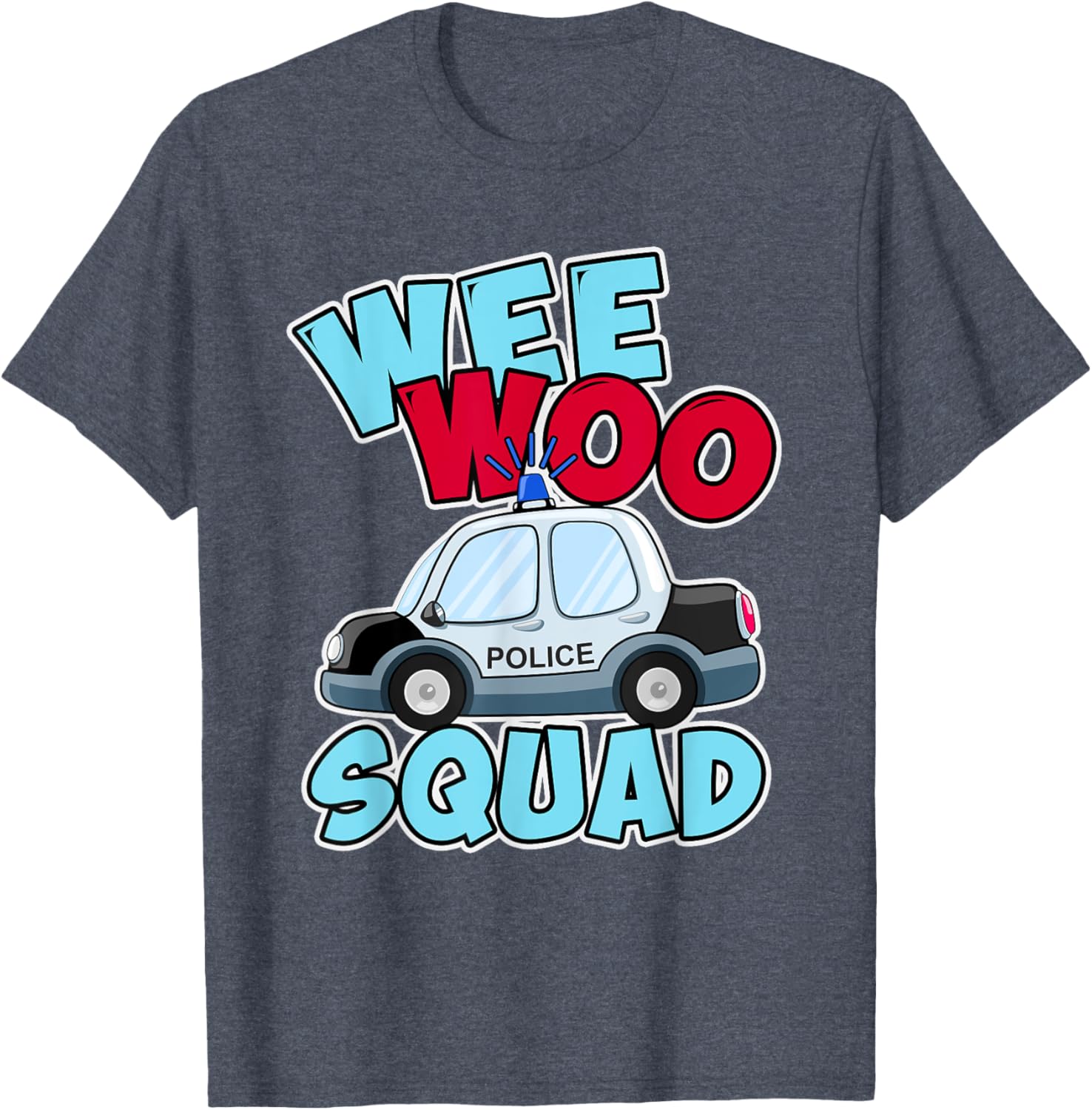 Wee Woo Squad Police Car T-Shirt for Kids - Fun Policeman Design - 5