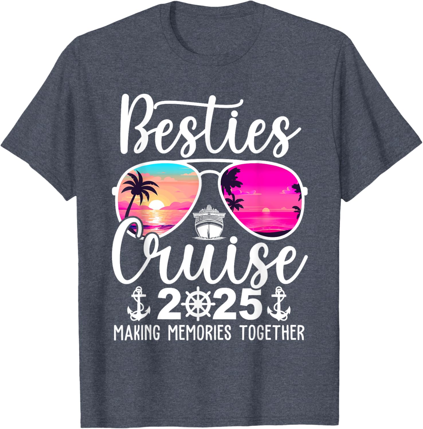 Besties Cruise 2025 Summer Vacation T-Shirt for Fun Travel Memories - 6