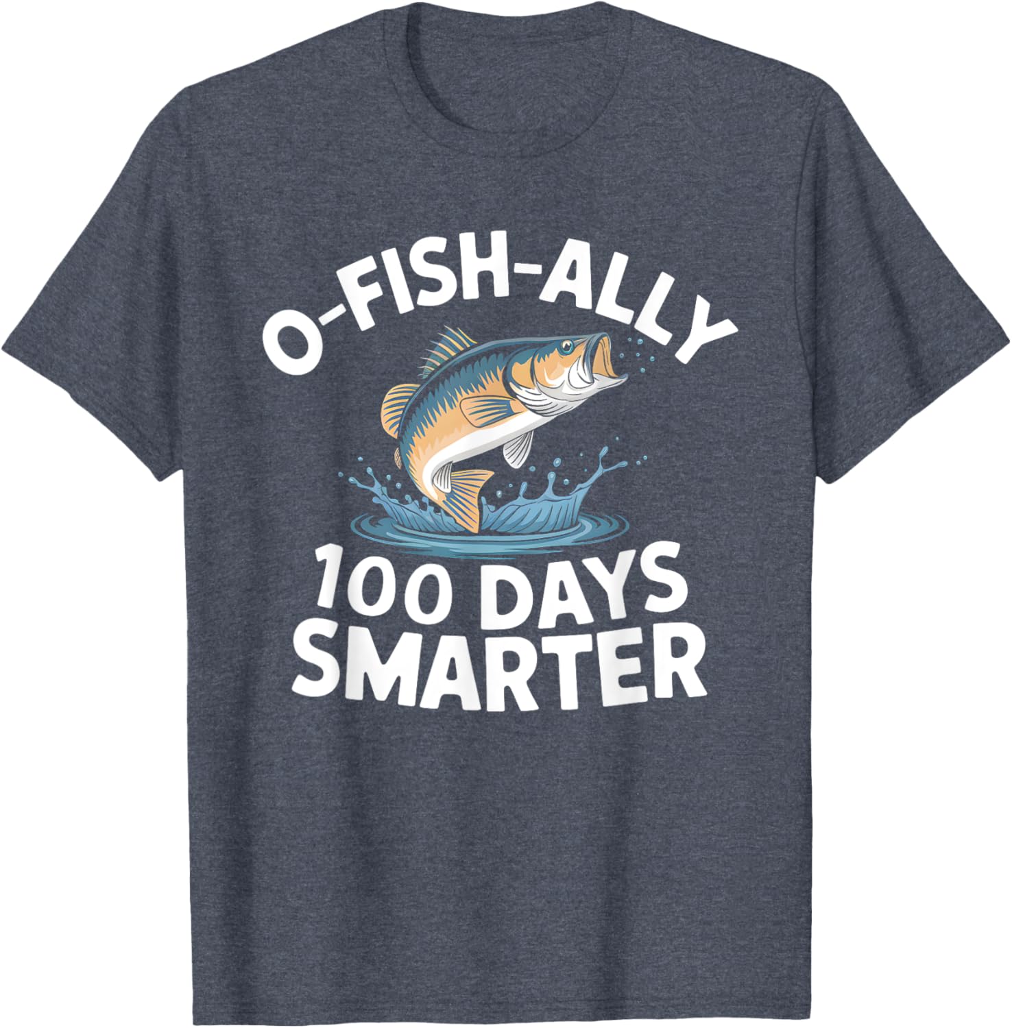 100 Days Smarter Kids Fishing T-Shirt for 100th Day of School Fun - 14