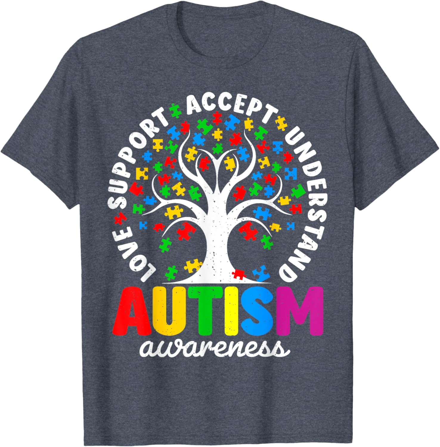 Funny Tree of Life Autism Awareness T-Shirt for Supporters - 8
