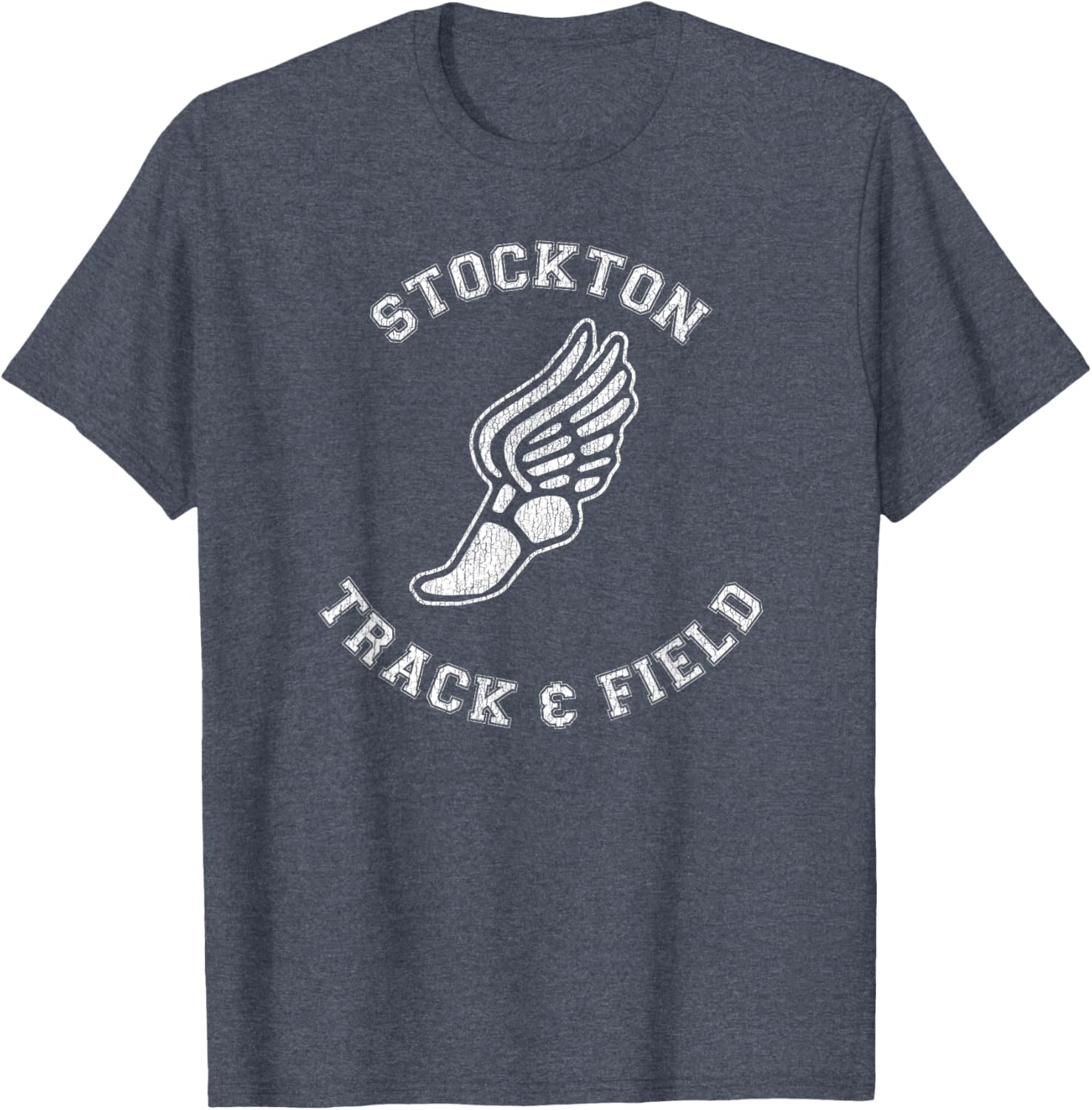 Stockton Track & Field Retro 80s Distressed T-Shirt for Casual Style - 18