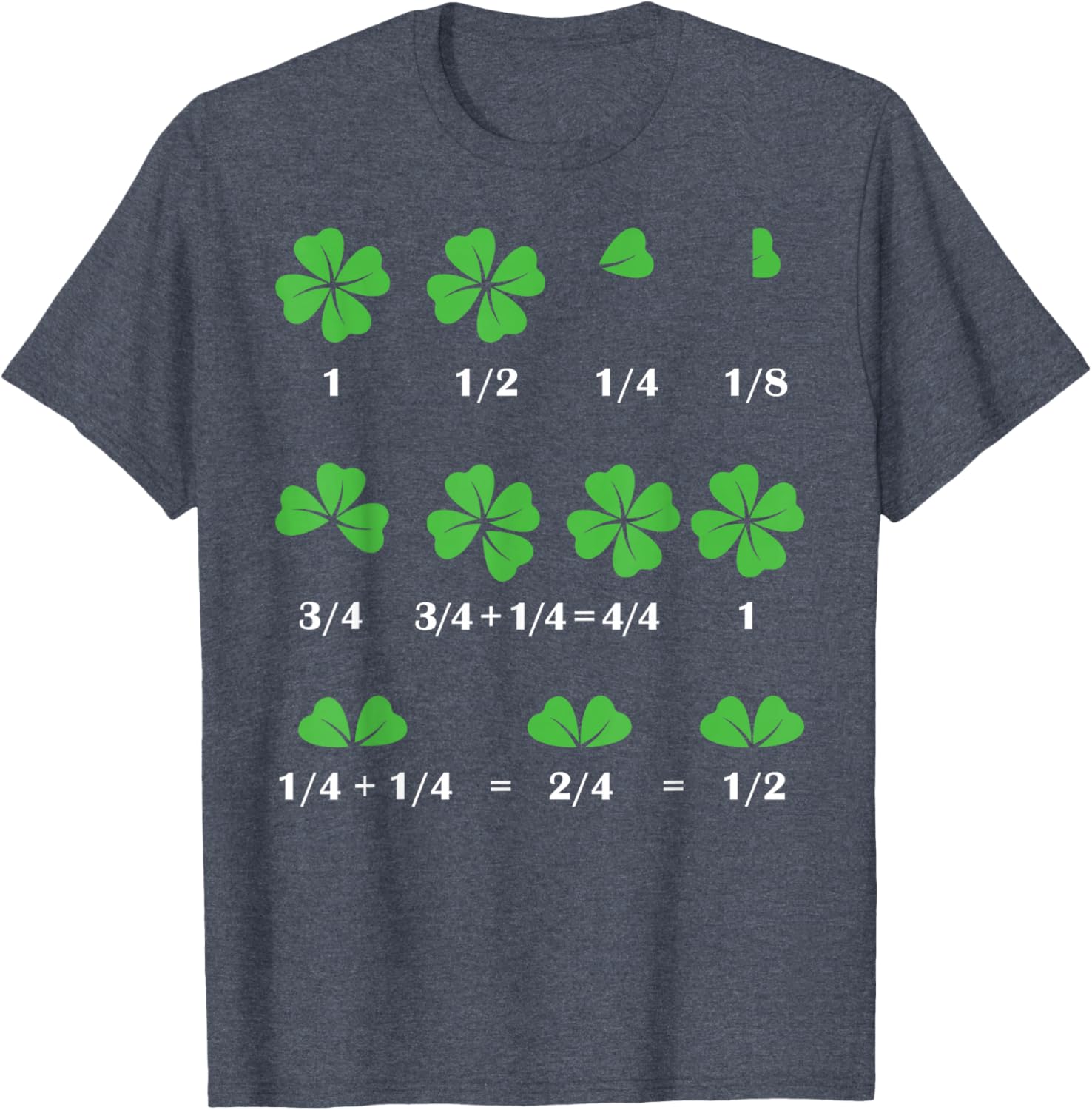 Funny Shamrock Fraction T-Shirt for St Patrick's Day Fun for Kids - 18