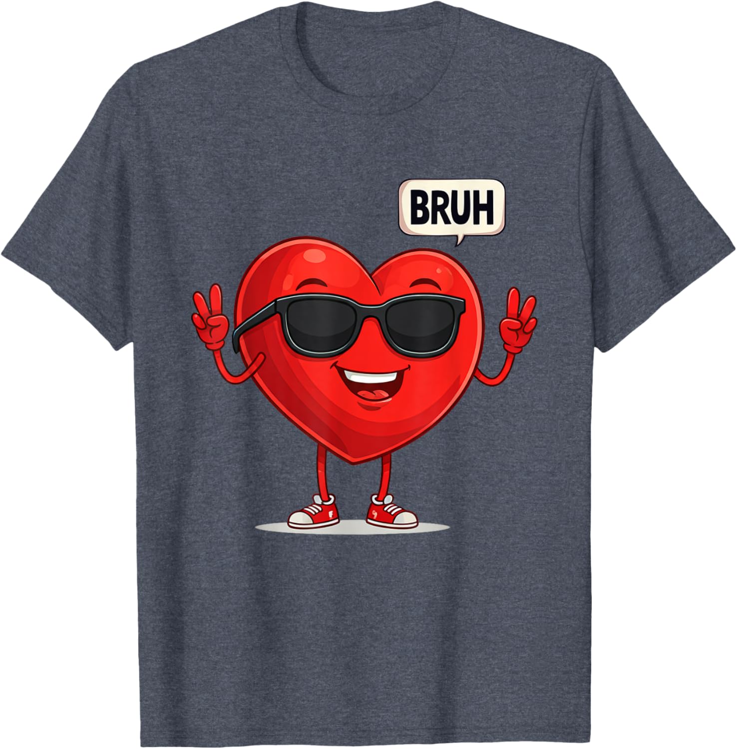 BRUH Valentine's Day Heart Humor Meme Graphic T-Shirt for Men and Women - 2