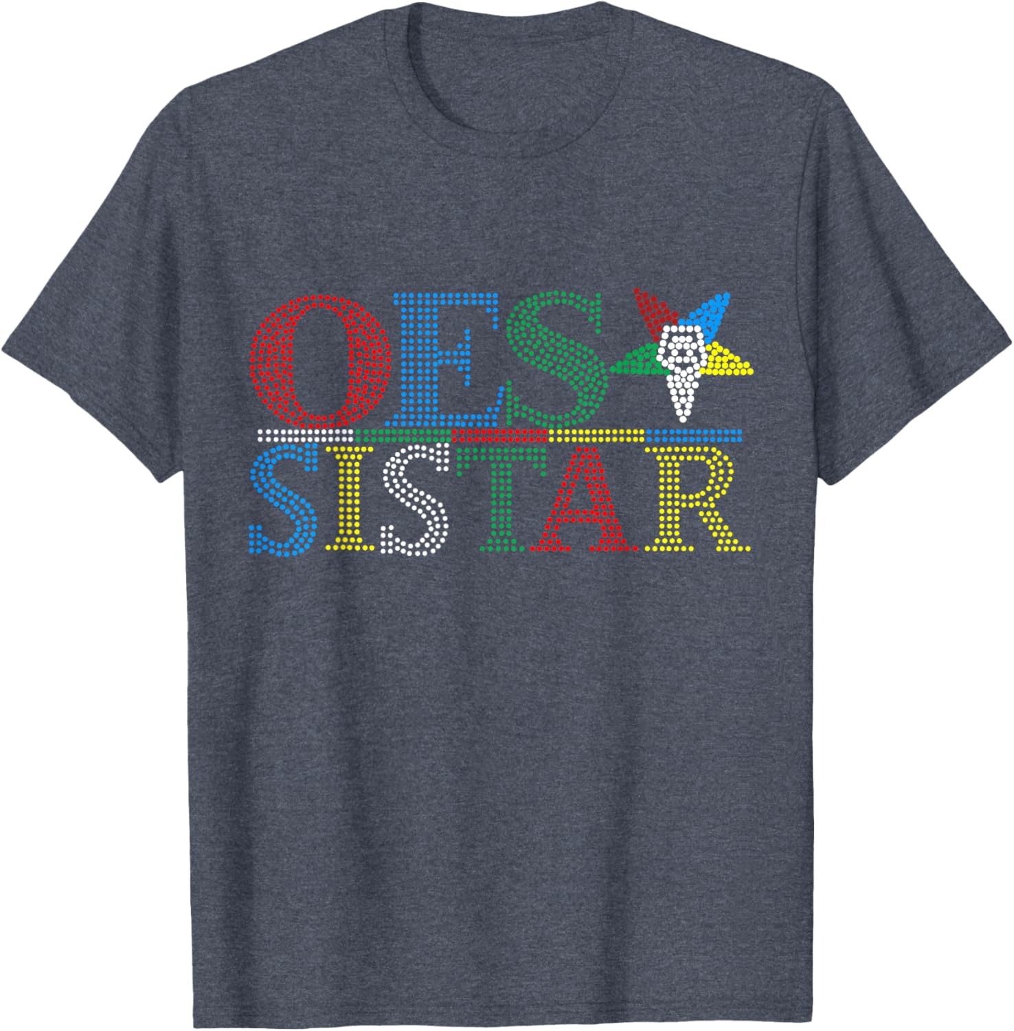 OES Sistar Dot Print Design Order of the Eastern Star Sisters T-Shirt - 3