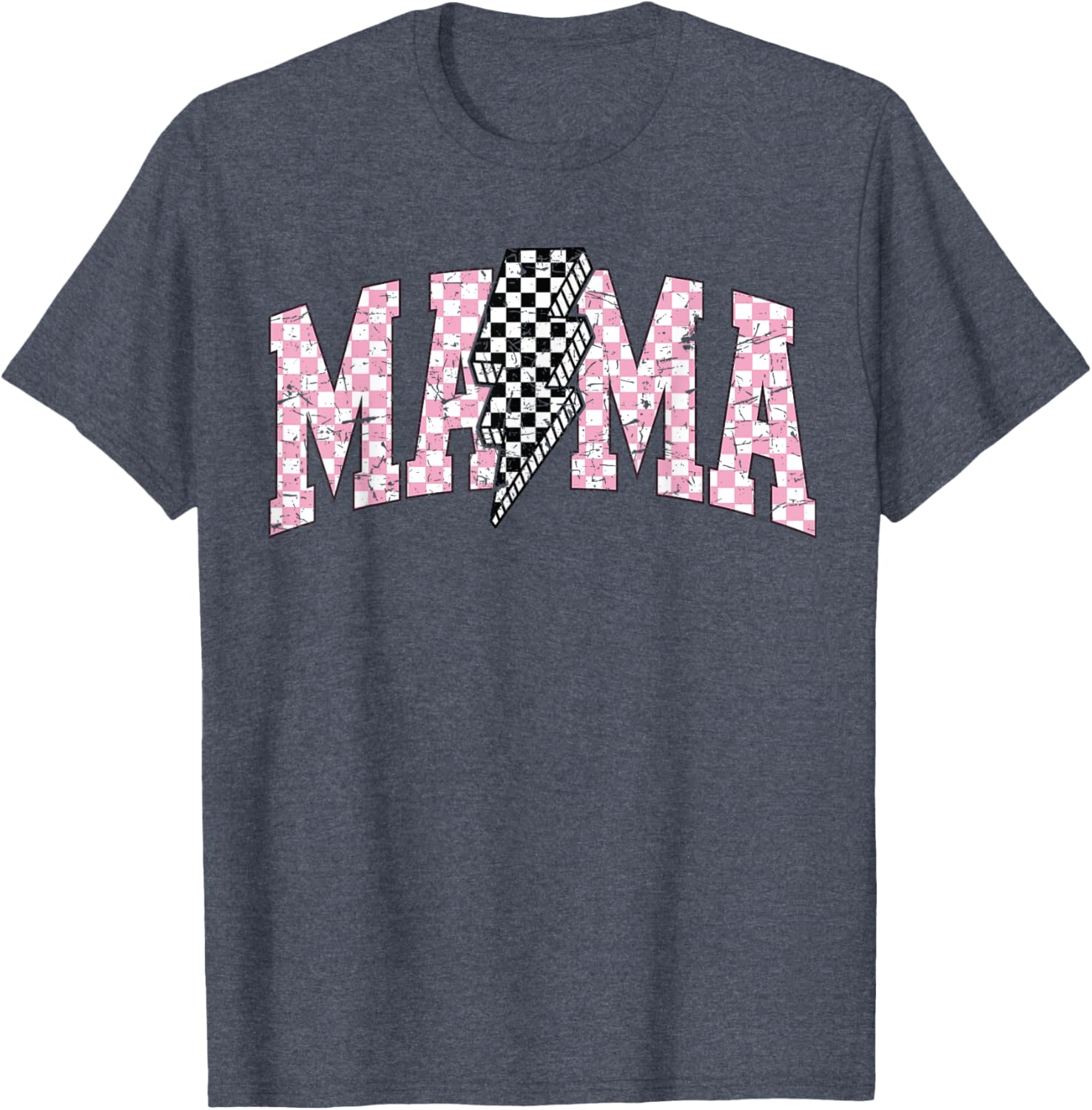 Retro Checkered Bolt Mama T-Shirt for Women, Men, Girls, and Kids - 4