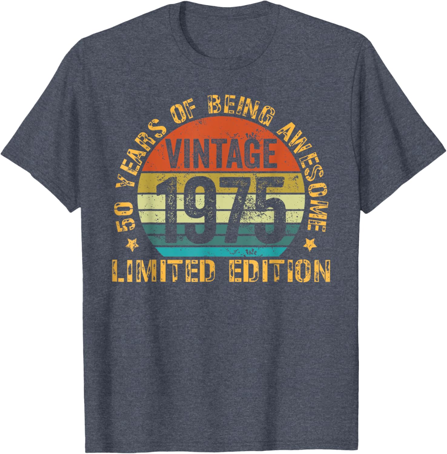 Vintage 50th Birthday T-Shirt for Men Born in 1975 - Celebrate 50 Years - 9