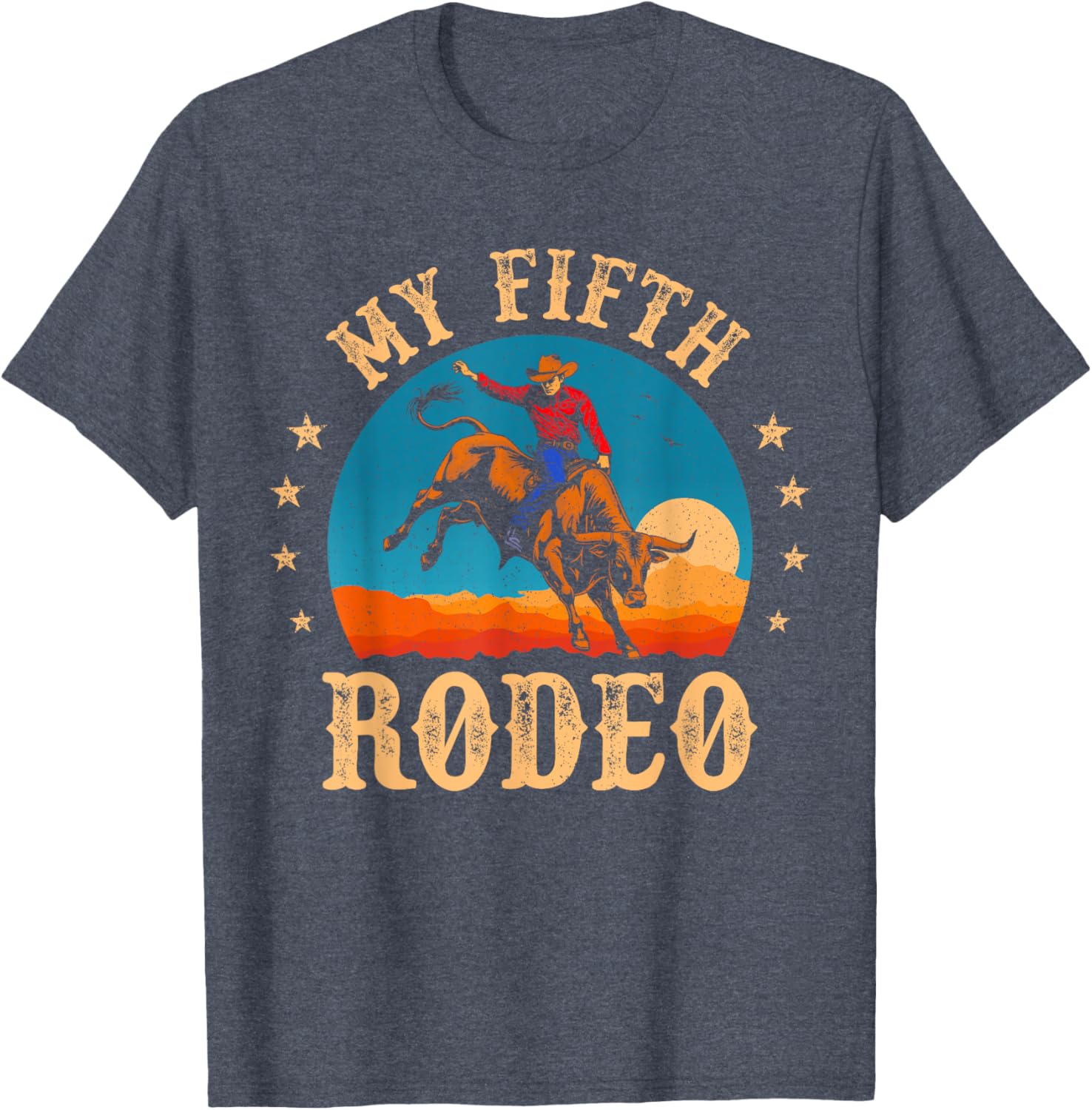 My Fifth Rodeo Cowboy Bull Riding T-Shirt for 5th Birthday Fun - 13