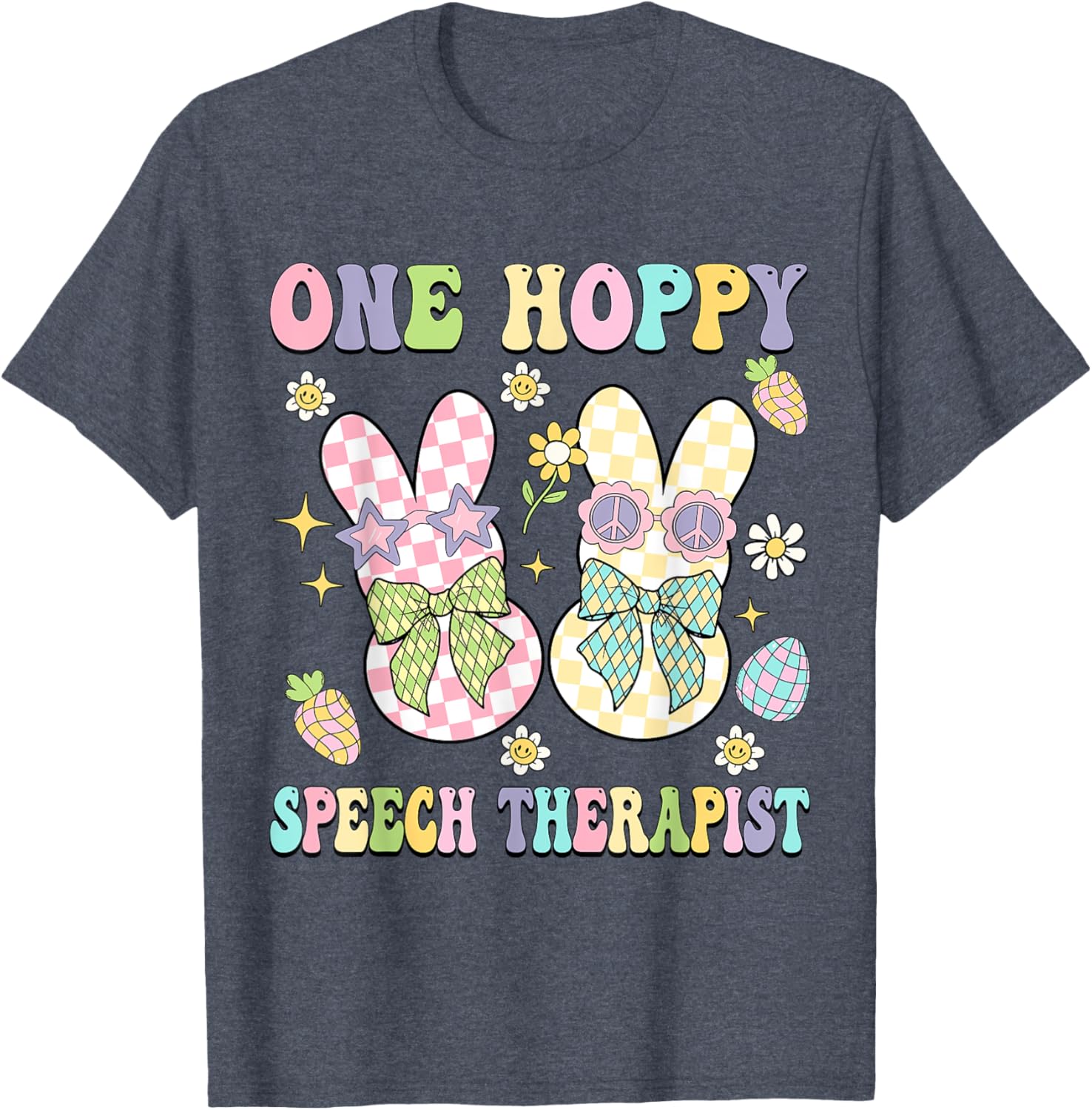 Hoppy Easter Bunny SLP Coquette T-Shirt for Speech Therapists - 10
