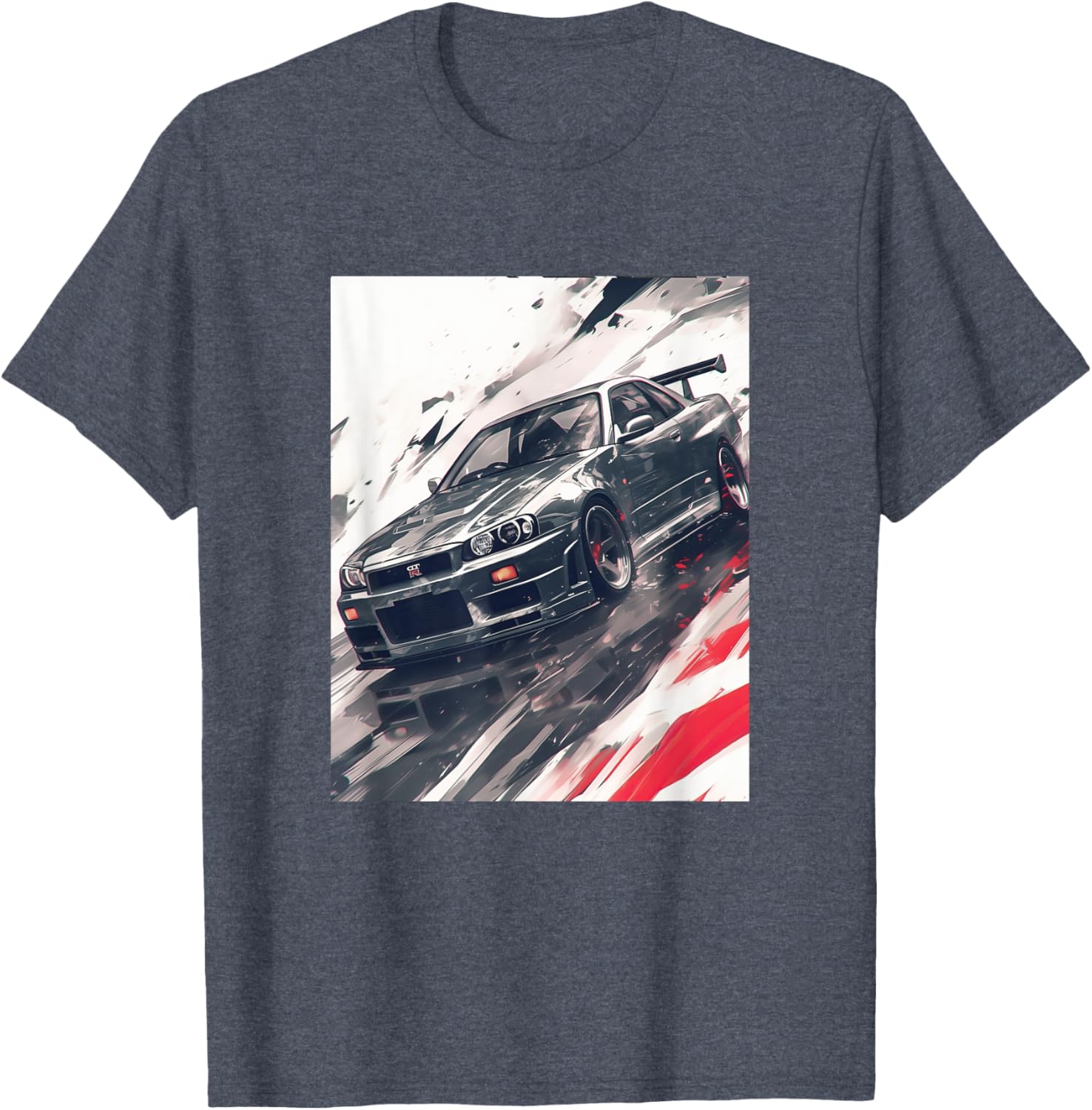 Anime Style JDM GT-R R34 Skyline Graphic Tee - Perfect for Car Lovers - 4