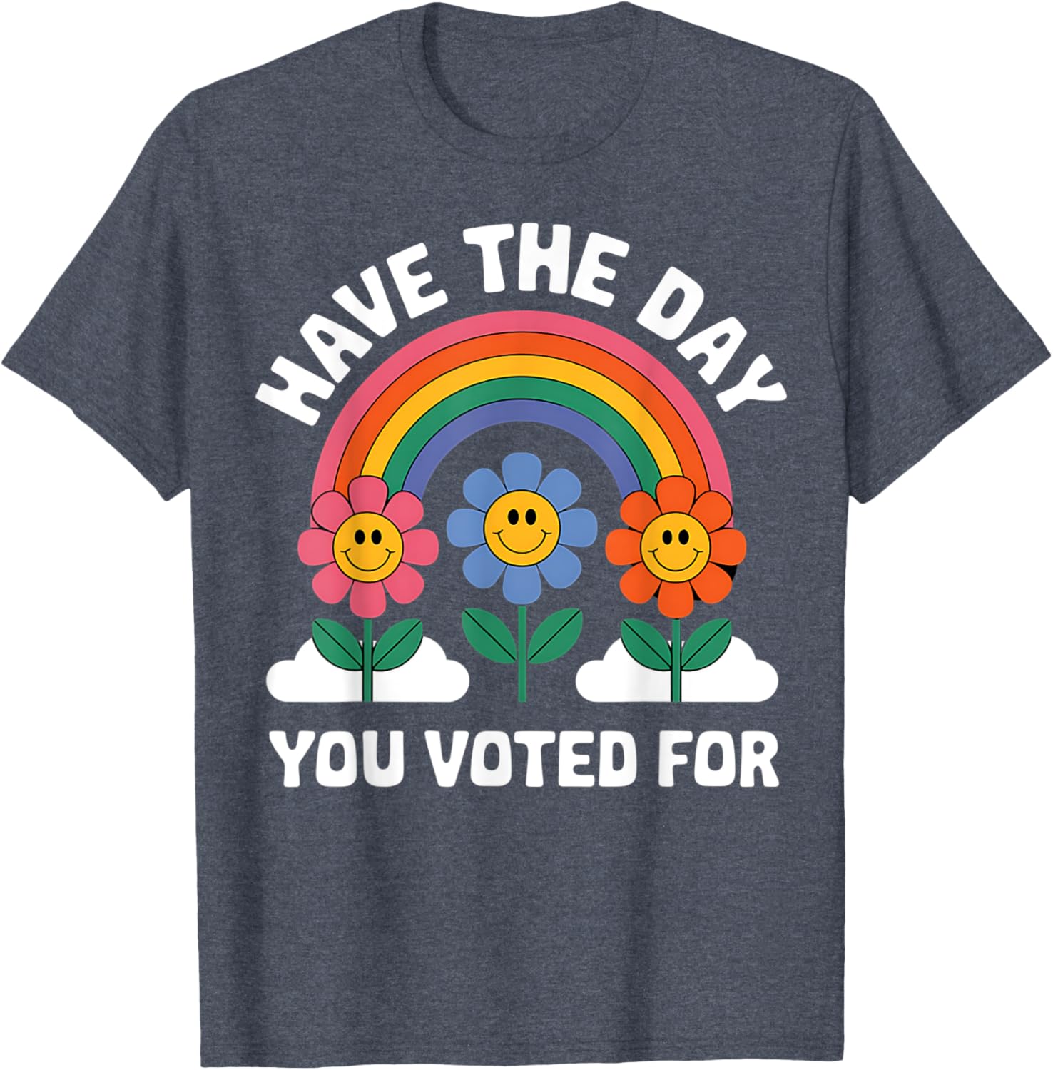 Funny Groovy Rainbow Flower T-Shirt for Your Voting Day Celebration - 9