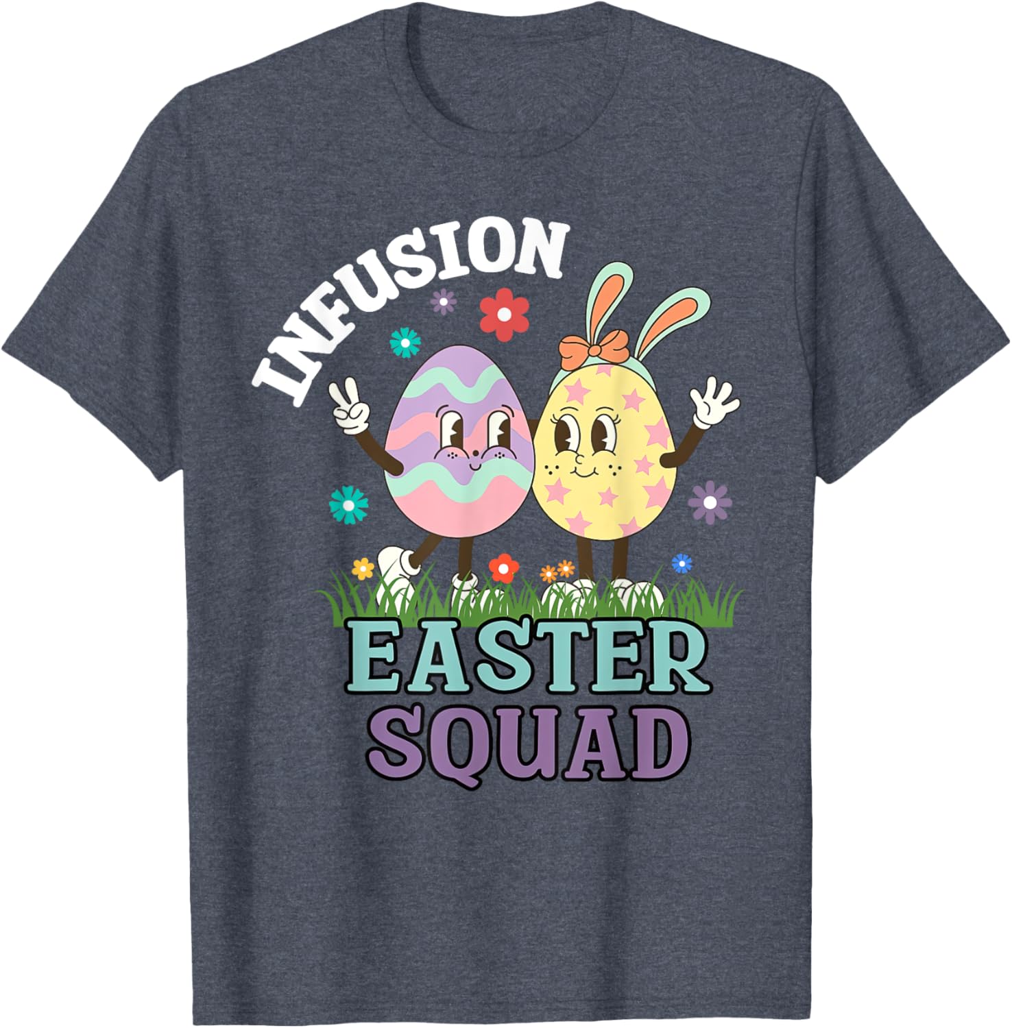 Infusion Nurse Easter Squad Bunny Eggs T-Shirt for Oncology Nurses - 27