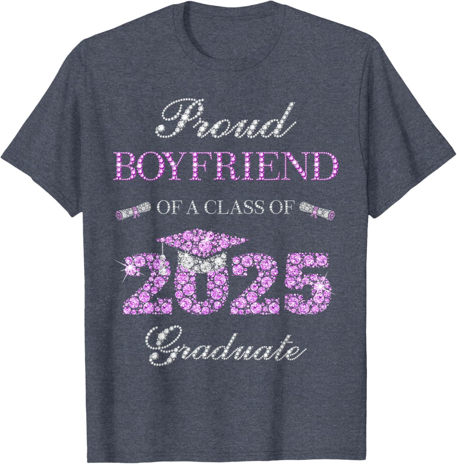Proud Boyfriend of Class of 2025 Graduate T-Shirt for Celebrating Success - 4